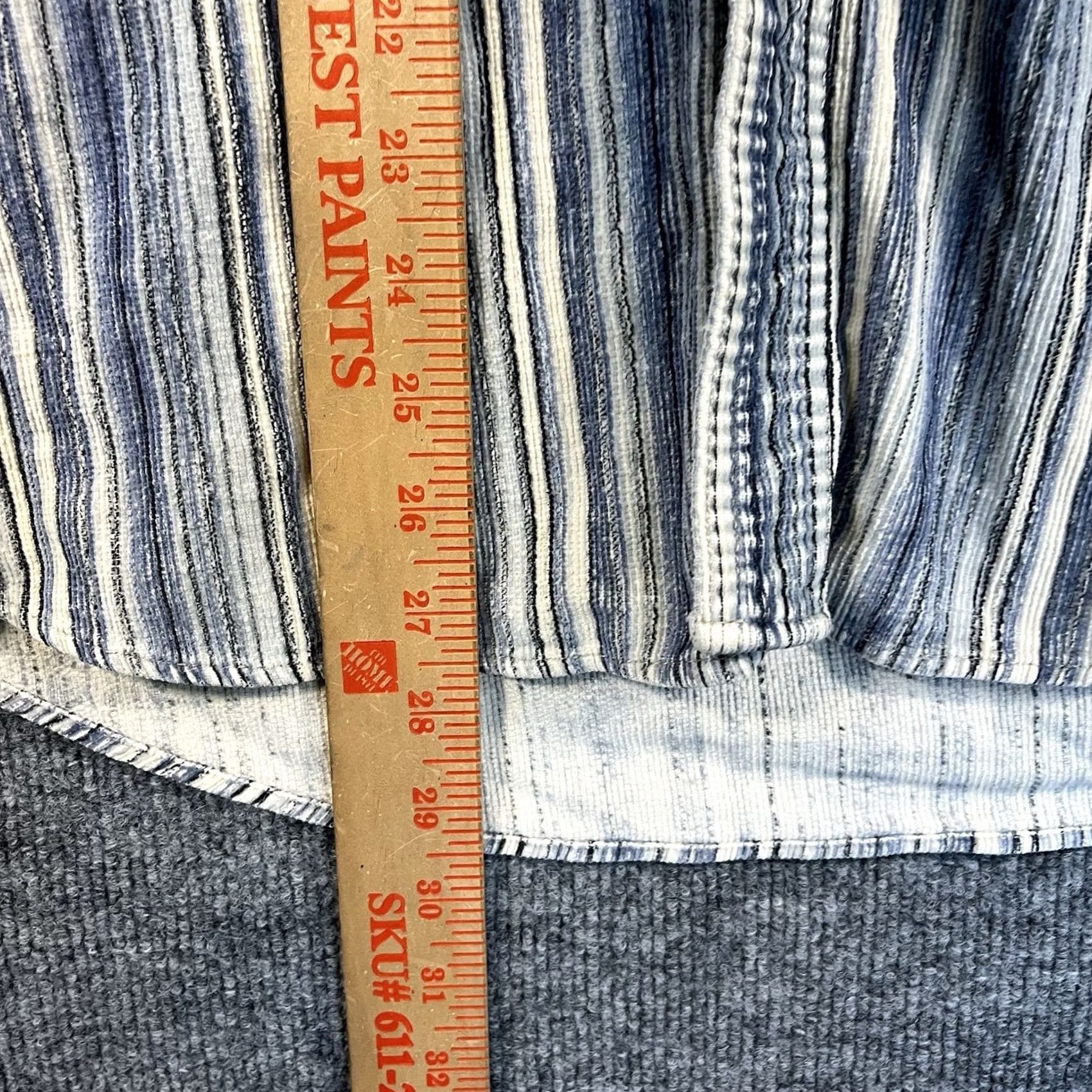 Wrangler VINTAGE Wrangler Mens Shirt Button Corduroy Striped Western 90s Brushpopper Blue Shirt Mens Regular 90s Western Buttons Pockets Size US M / EU 48-50 / 2 - 7 Thumbnail