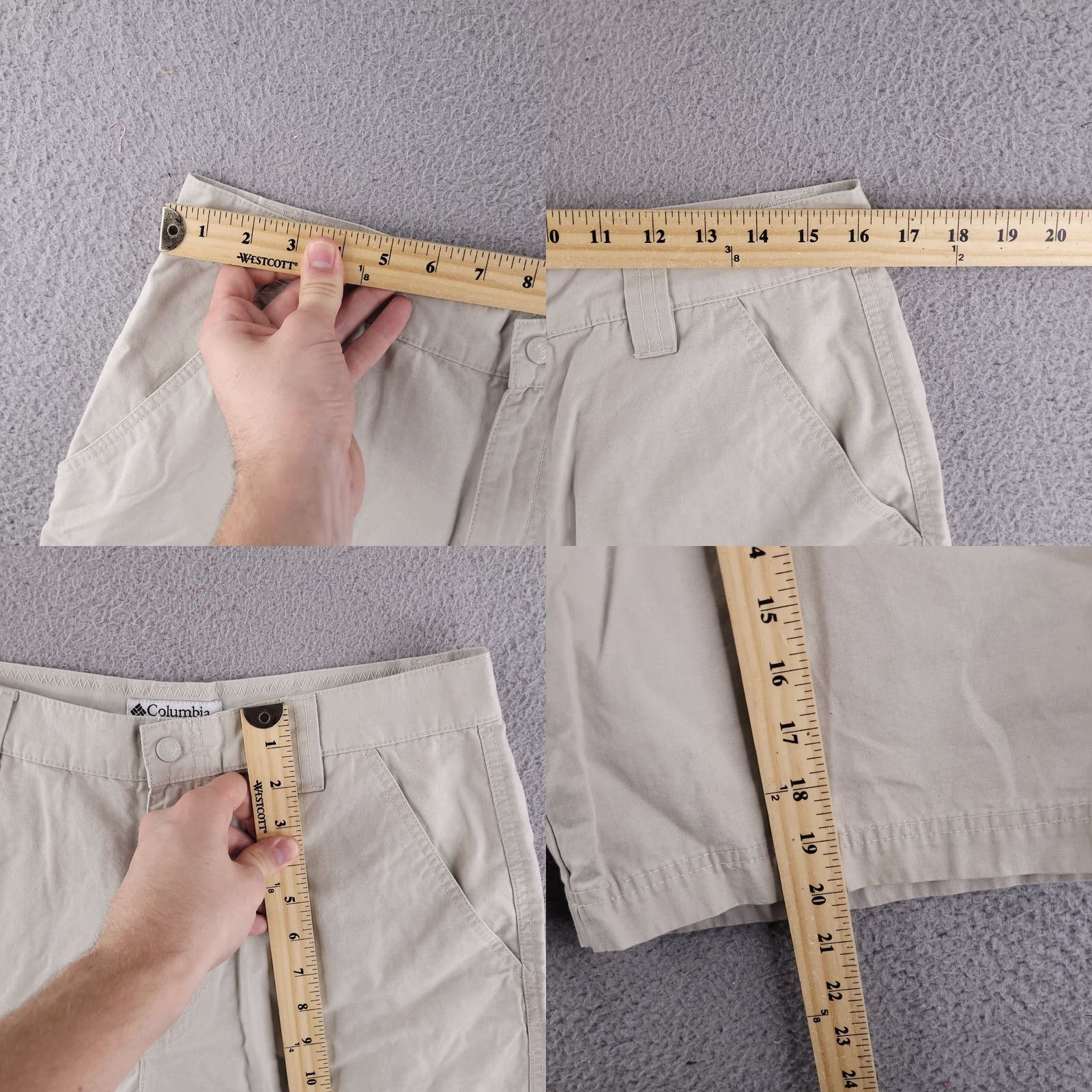 Vintage Columbia Shorts Mens 32 Tan Beige Hiking Ripstop Cotton Chino Flat Front Regular Fit Beige Mens 32 Size US 32 / EU 48 - 8 Thumbnail