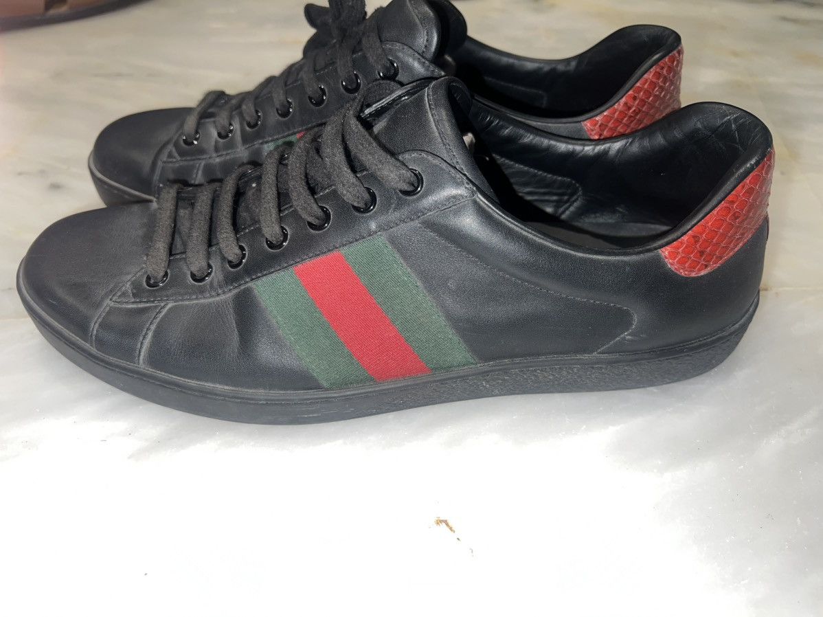 Gucci GUCCI BLACK ACE SNEAKERS Size US 10 / EU 43 - 1 Thumbnail