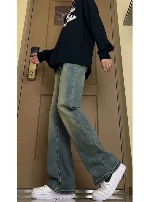 Anime × Japanese Brand × Jean Pants Men's retro blue flared straight jeans Size US 32 / EU 48 - 3 Thumbnail