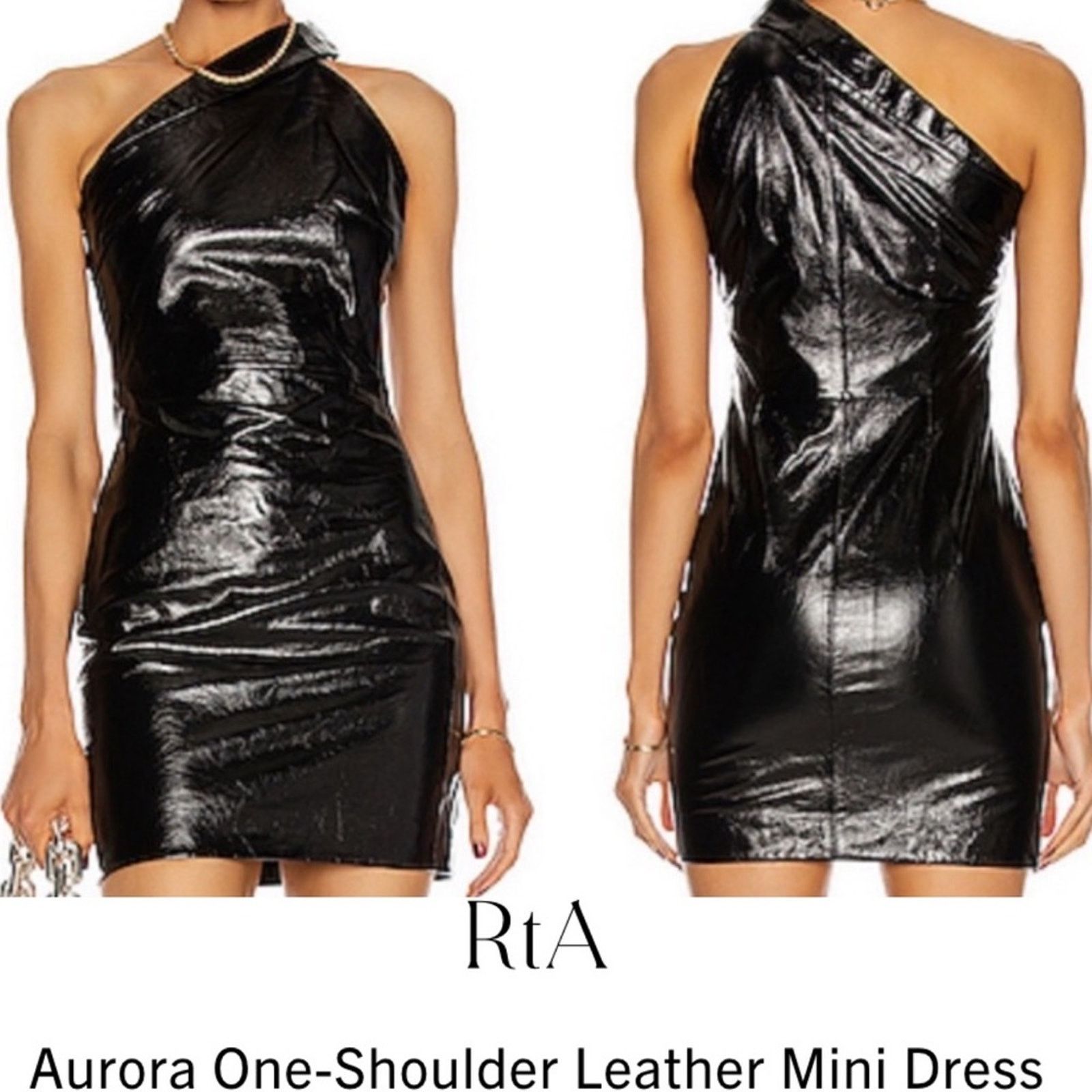 Rta RtA $895 Aurora One-Shoulder Leather Mini Dress sz 2 NWOT | Grailed