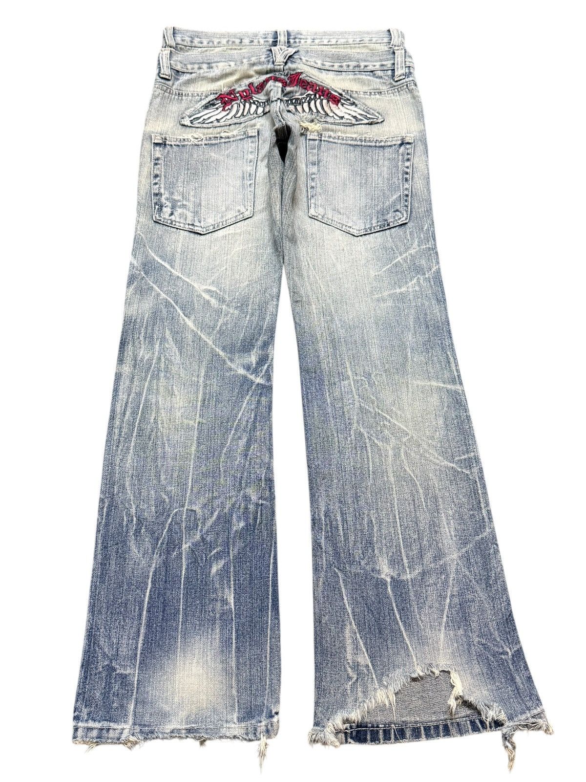 If Six Was Nine Vintage Japan Nylaus Faded Lighting Thunder Wash Wide Leg Size US 31 - 2 Thumbnail