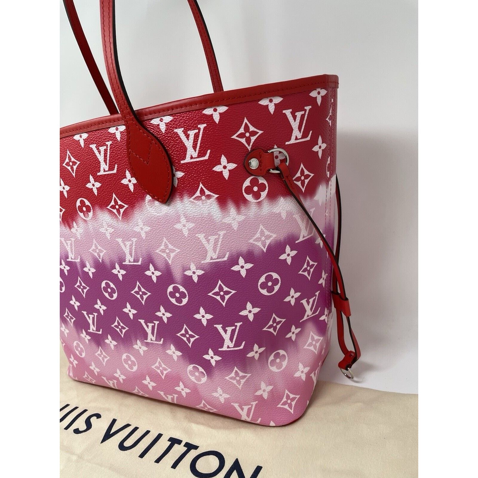 Louis Vuitton Louis Vuitton Neverfull Tote MM Pink/Red/White Canvas Size ONE SIZE - 8 Thumbnail