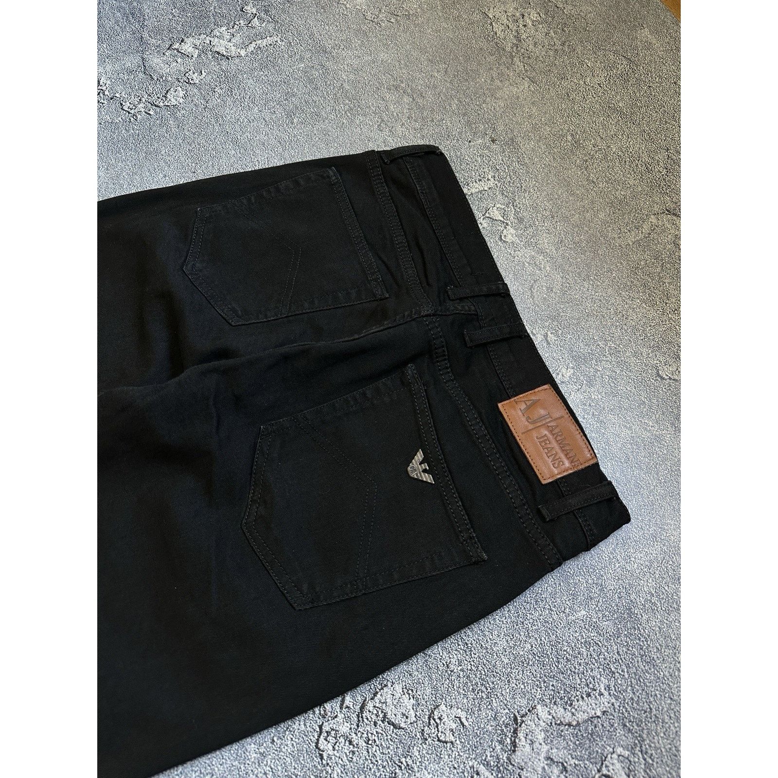 Armani Armani Jeans Metal Logo Black Regular Fit Mens Denim Pants Size US 34 / EU 50 - 4 Thumbnail