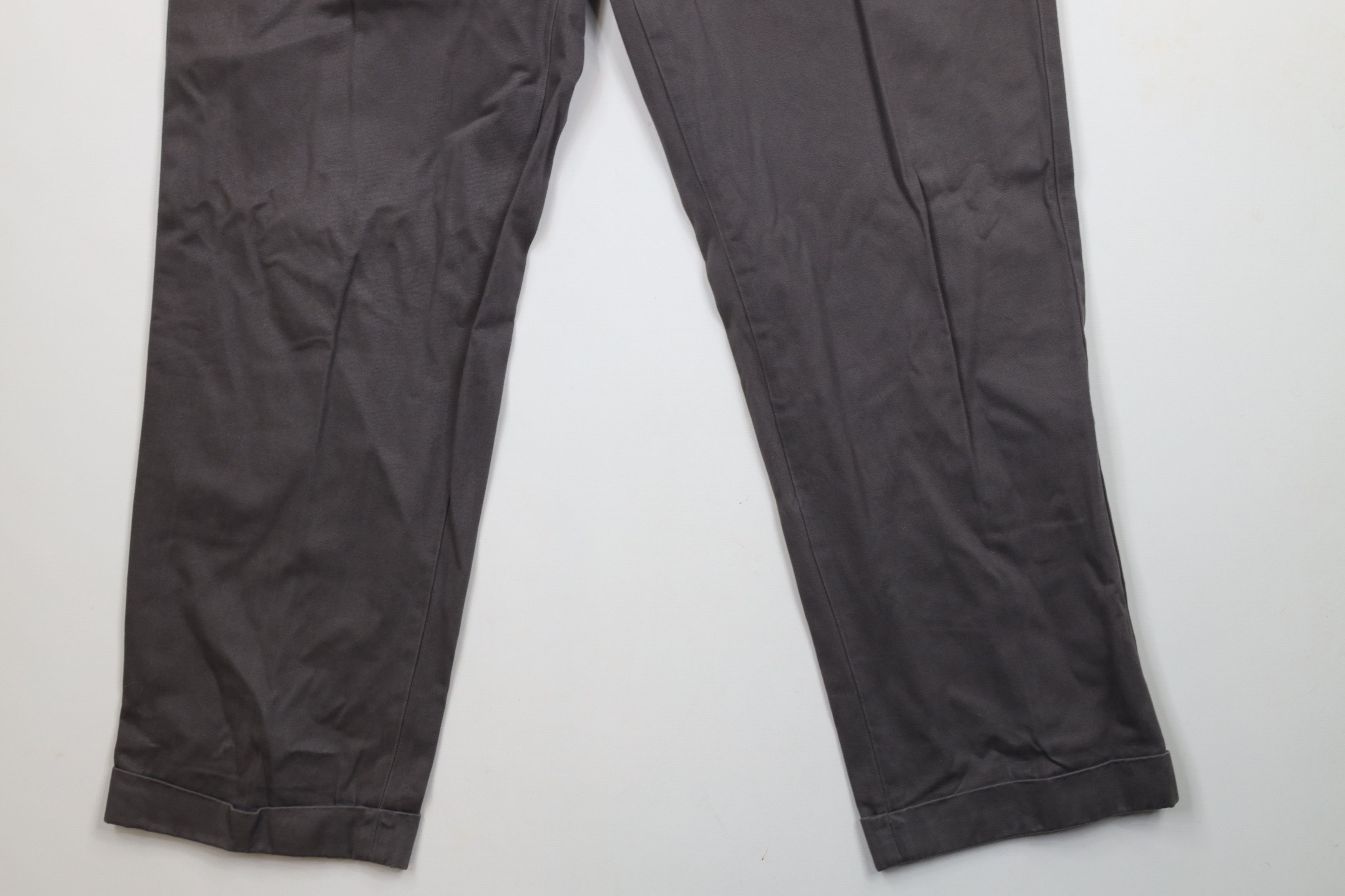 Brooks Brothers × Vintage Vintage Brooks Brothers Cuffed Wide Leg Chino Pants Gray Size US 35 - 4 Thumbnail