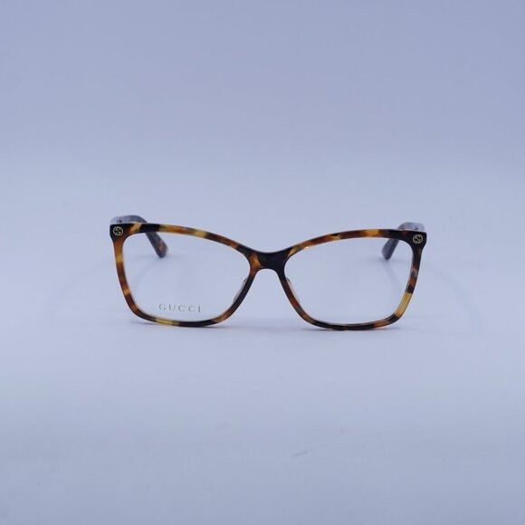 Gucci Gucci GG0025O 016 Eyeglasses Havana 58mm Cat Eye Frame Size ONE SIZE - 2 Thumbnail