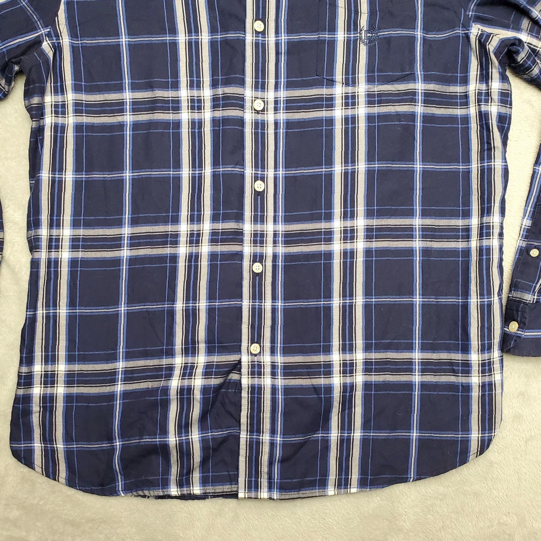 Chaps Chaps Shirt Mens Large Blue Plaid Button-Up Long Sleeve Easy Care Twill Casual Size US L / EU 52-54 / 3 - 3 Thumbnail