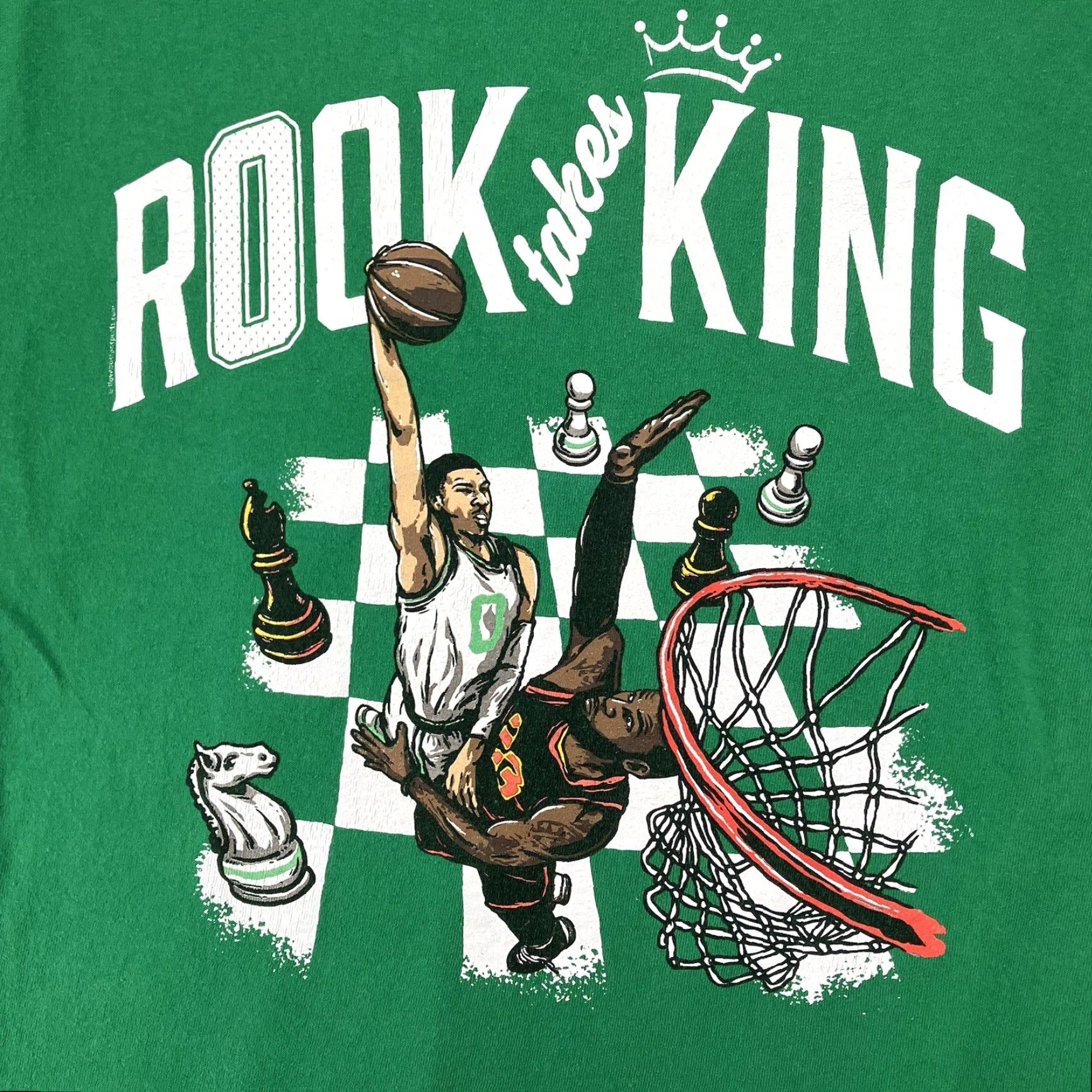 Vintage Jayson Tatum LeBron James Graphic Tee Shirt Adult Medium Green Sports Mens Size US M / EU 48-50 / 2 - 3 Thumbnail