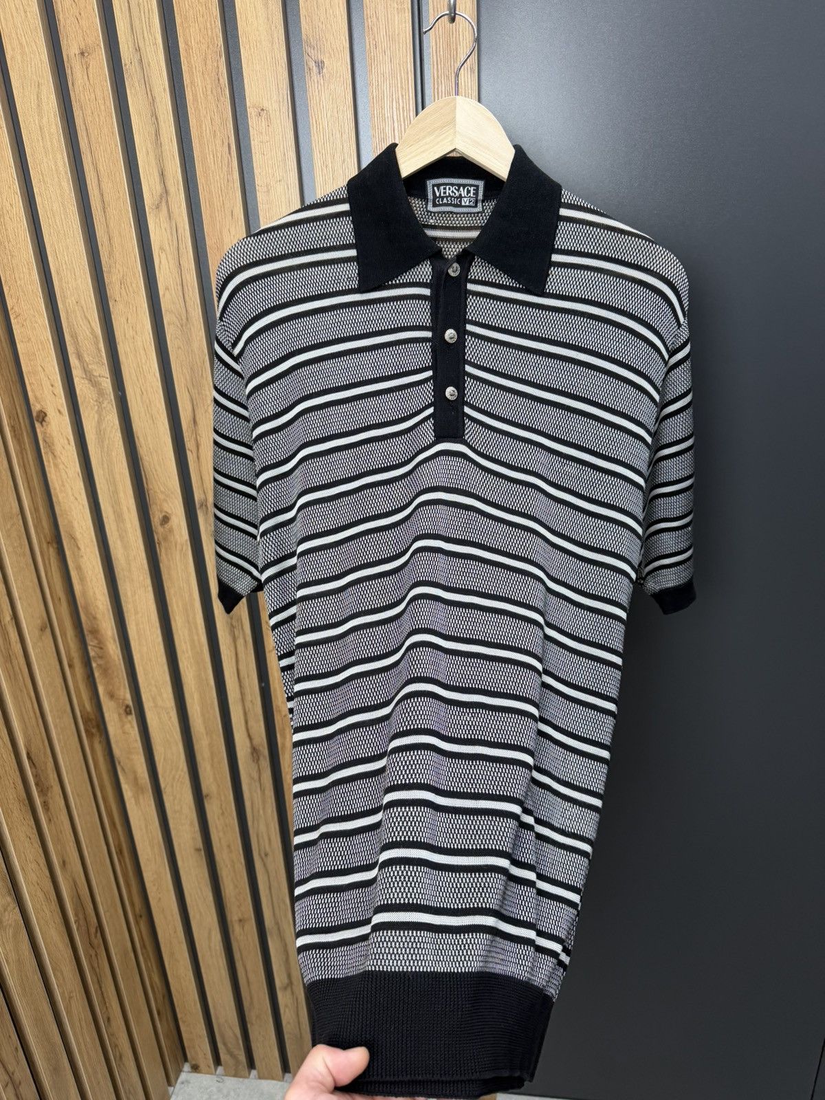 Versace Vintage Versace Classic V2 Knit Polo Shirt Size M Size US M / EU 48-50 / 2 - 7 Thumbnail
