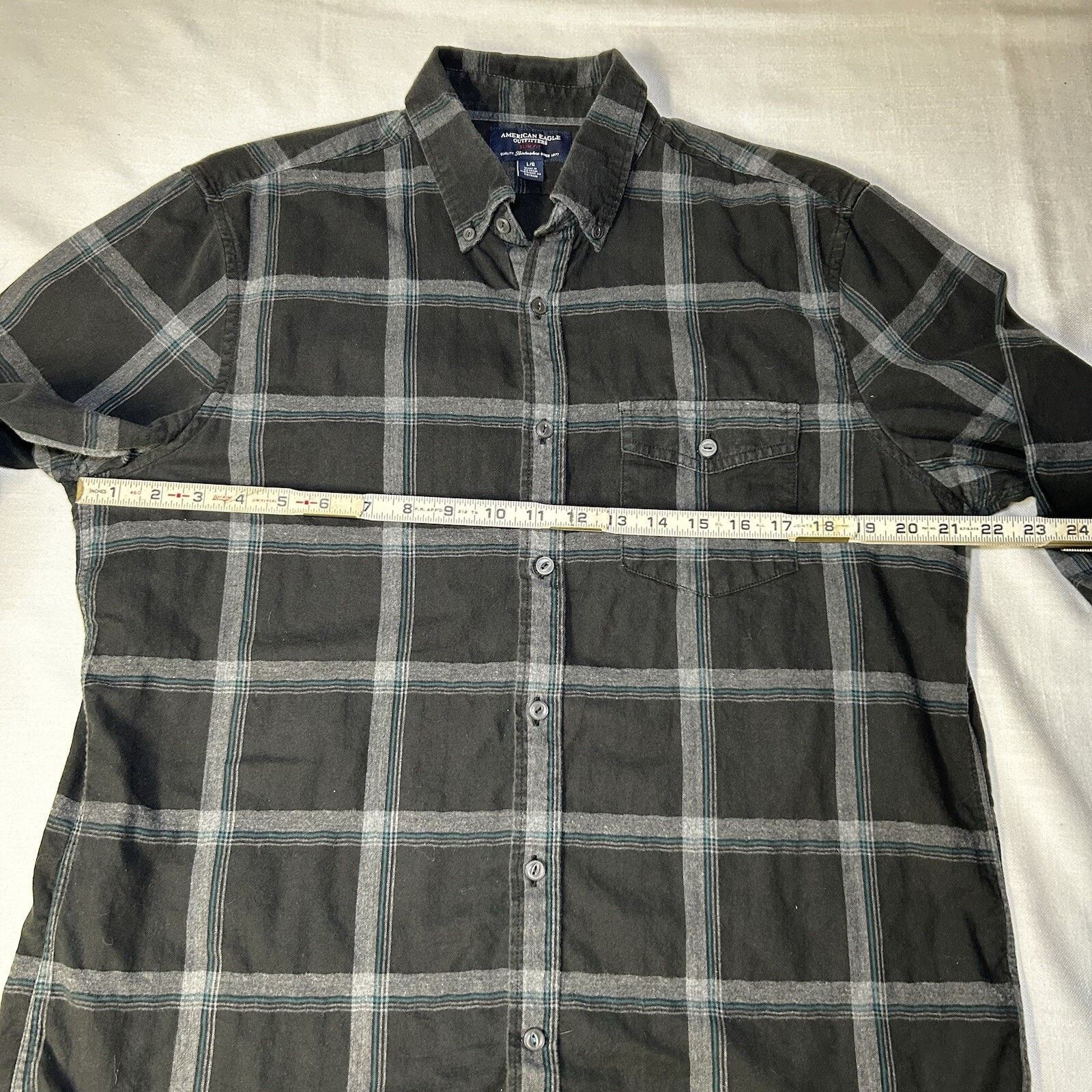 American Eagle Outfitters American Eagle Shirt Mens L Black Plaid Button Long Sleeve Size US L / EU 52-54 / 3 - 5 Thumbnail