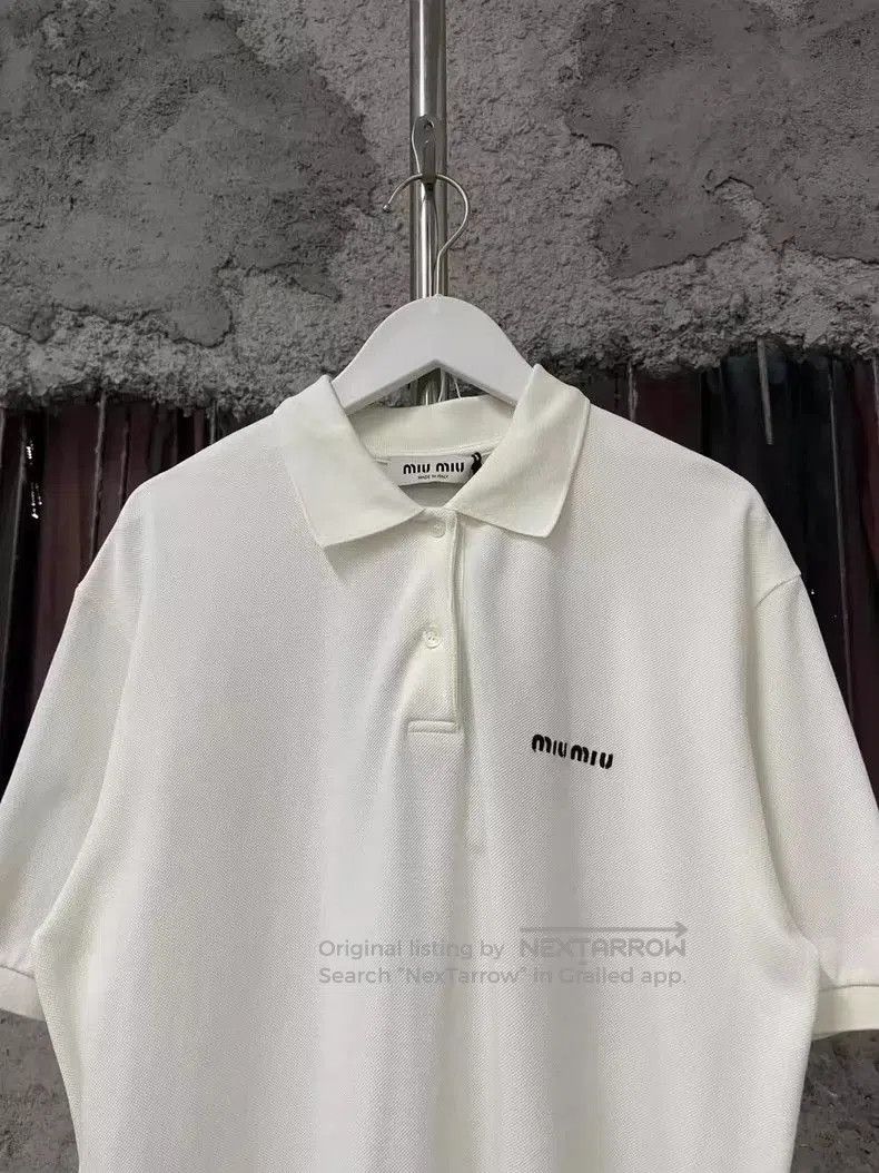 Miu Miu Miu Miu White Short Sleeve Polo Shirt. Size US M / EU 48-50 / 2 - 3 Thumbnail