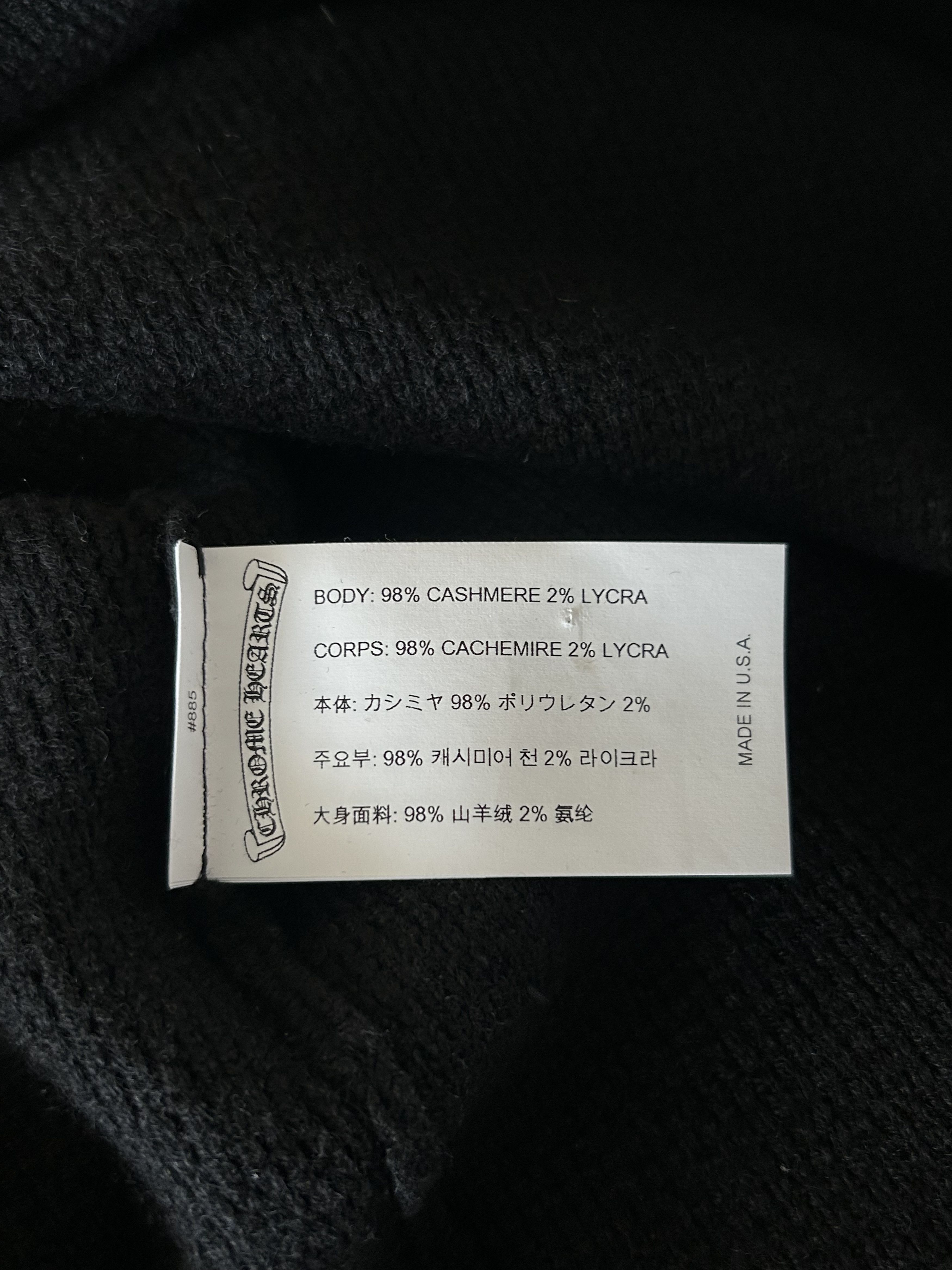 Chrome Hearts Chrome Hearts Black & White Dagger Logo Cashmere Sweater Size US M / EU 48-50 / 2 - 4 Thumbnail