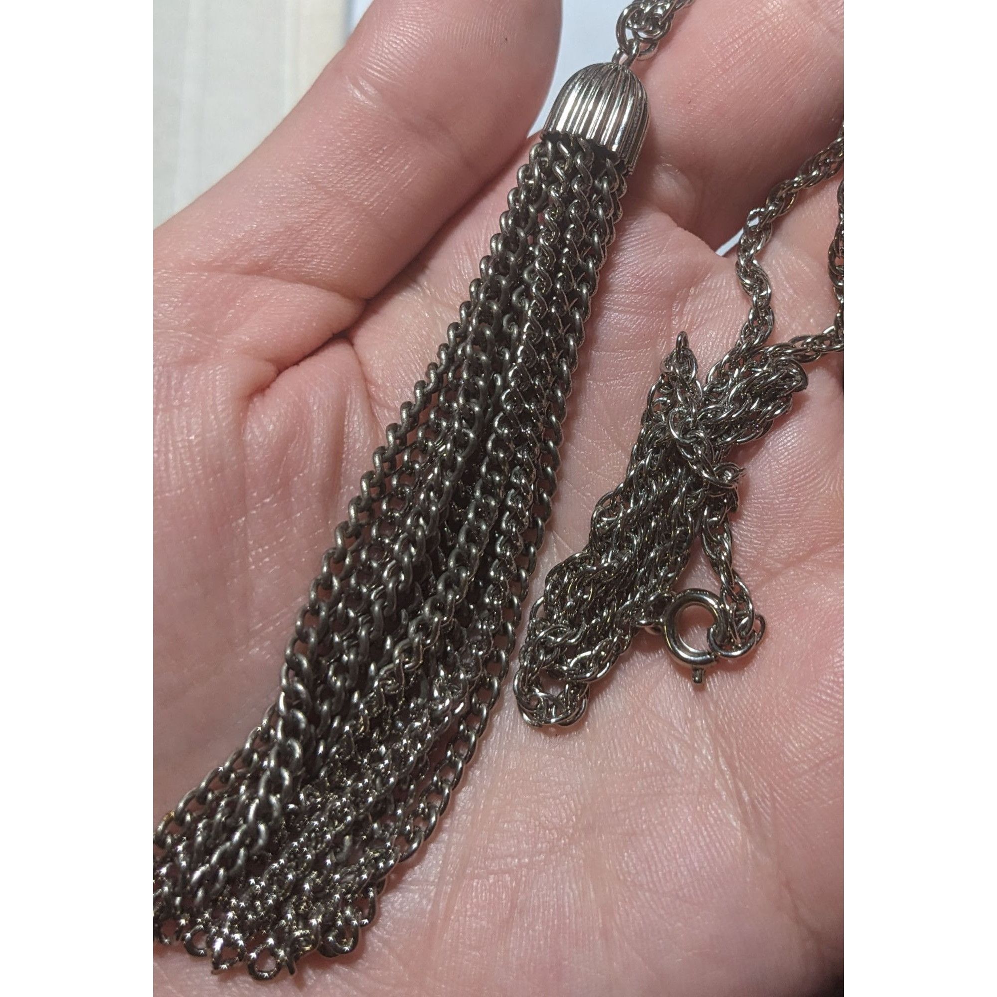 Other Simple Silver Chain Tassel Pendant Necklace Size ONE SIZE - 7 Thumbnail