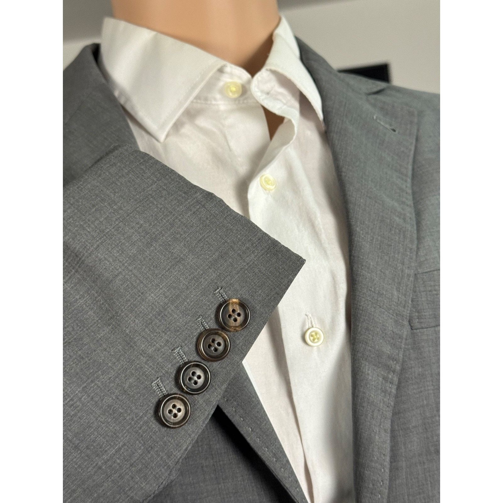Brunello Cucinelli Brunello Cucinelli Gray Wool Silk Blazer Suit Jacket 46 36R Size 36R - 2 Thumbnail