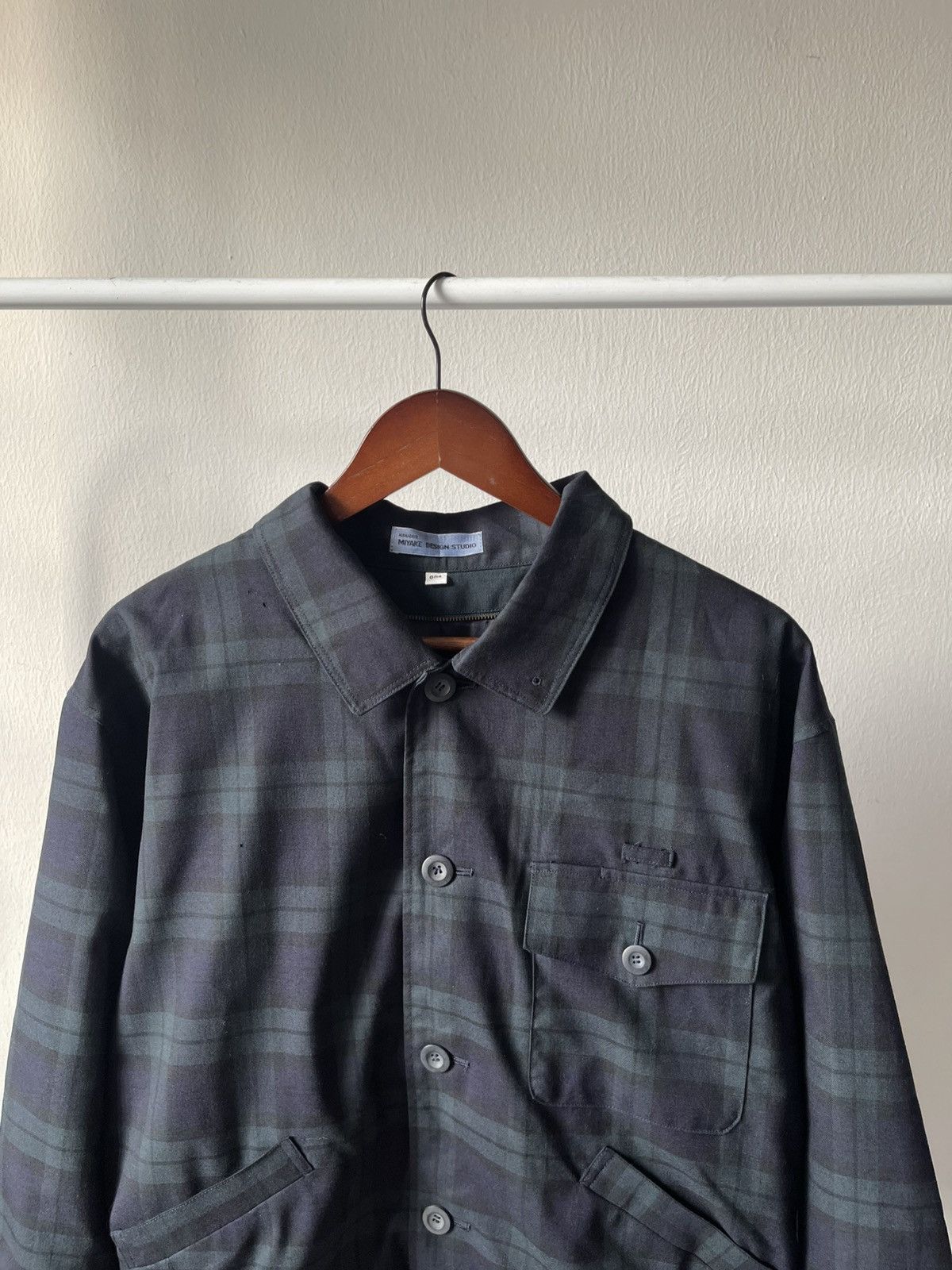 Issey Miyake 70s Issey Miyake Studio Plaid Crop Wool Jacket A1 Size US L / EU 52-54 / 3 - 16 Thumbnail
