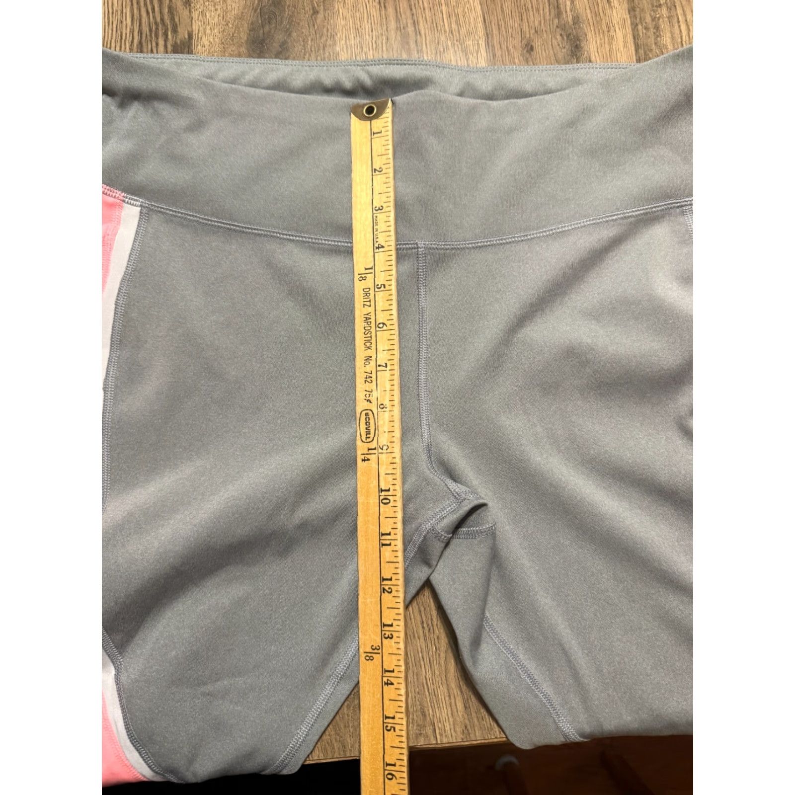 Avia AVIA Leggings, Women's XL, Cropped, Grey Pink, Athletic Wear, High Rise, Yoga, Regular, Casual, Activewear, Pants, Modern, Fall Spring Summer, Womens Size 40" / US 18 - 6 Thumbnail