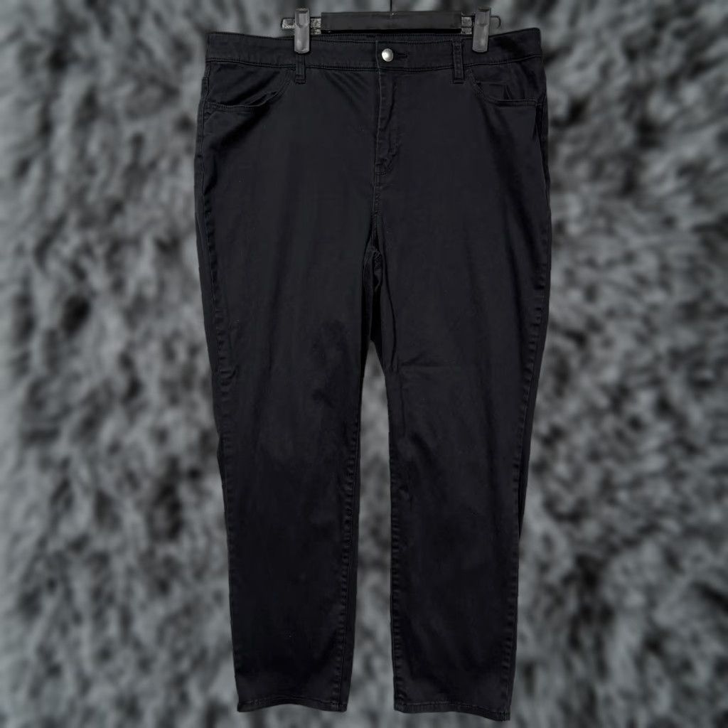 Vintage Chico's Pants Women's Black Girlfriend Slim Leg Ankle Stretch Twill Pockets Casual Size 26" / US 2 / IT 38 - 1 Thumbnail
