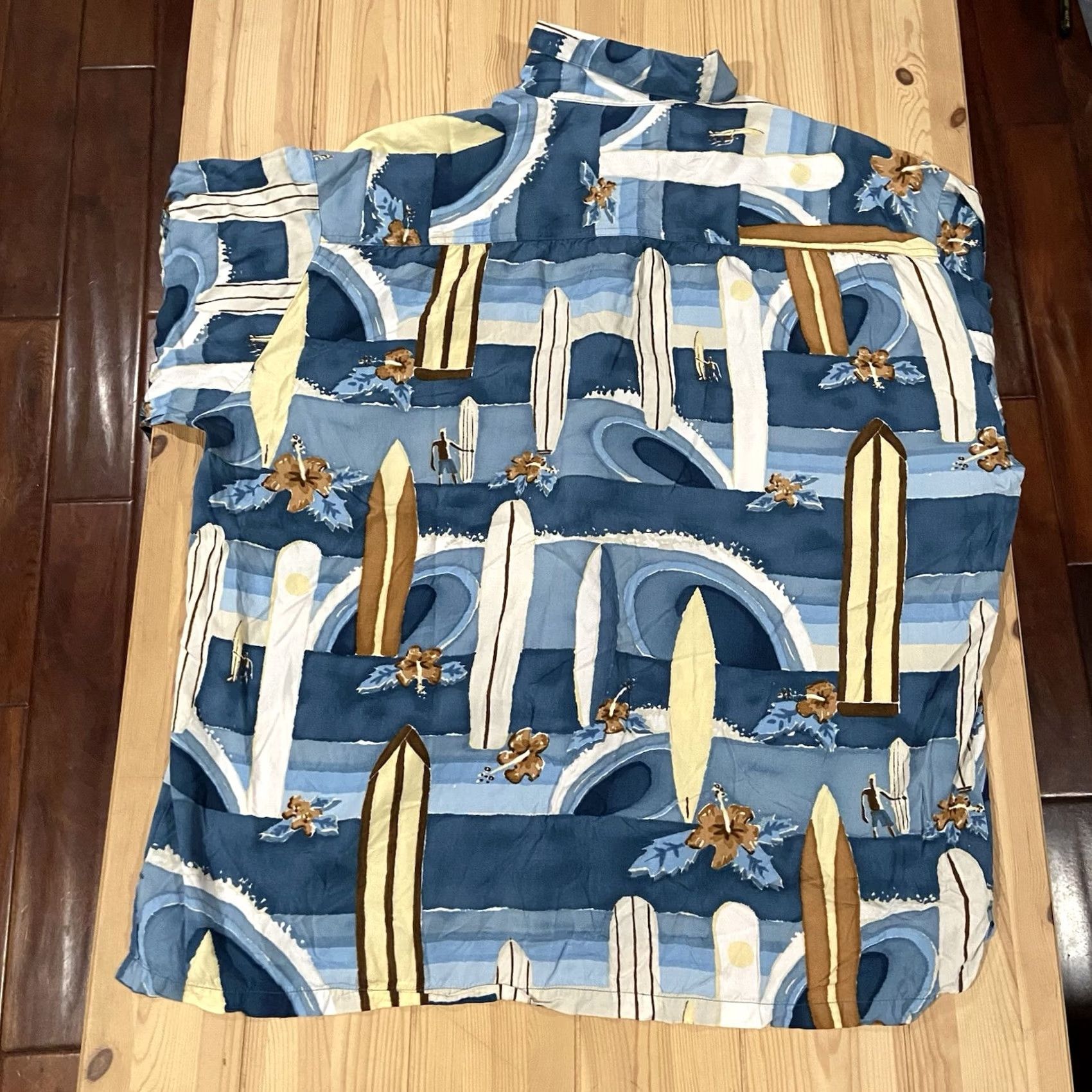 Vintage VINTAGE Kahala Shirt Mens XL Blue John Severson California Hawaiian Button-Up Short Sleeve Collared Rayon Geometric All Seasons Casual Mens Size US XL / EU 56 / 4 - 3 Thumbnail