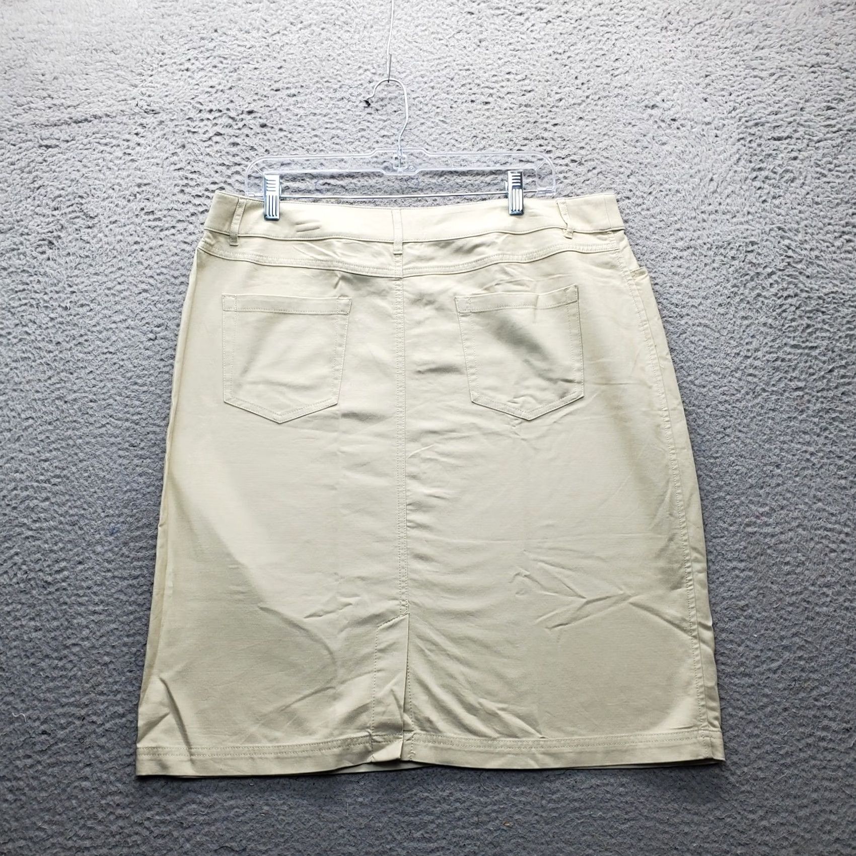 Coldwater Creek Coldwater Creek Women's Skirt: L Tan Straight & Pencil Short 5-Pocket Zipper Button Casual, Party/Cocktail Vintage: No Mens Womens Size 36" / US 14 / IT 50 - 2 Thumbnail