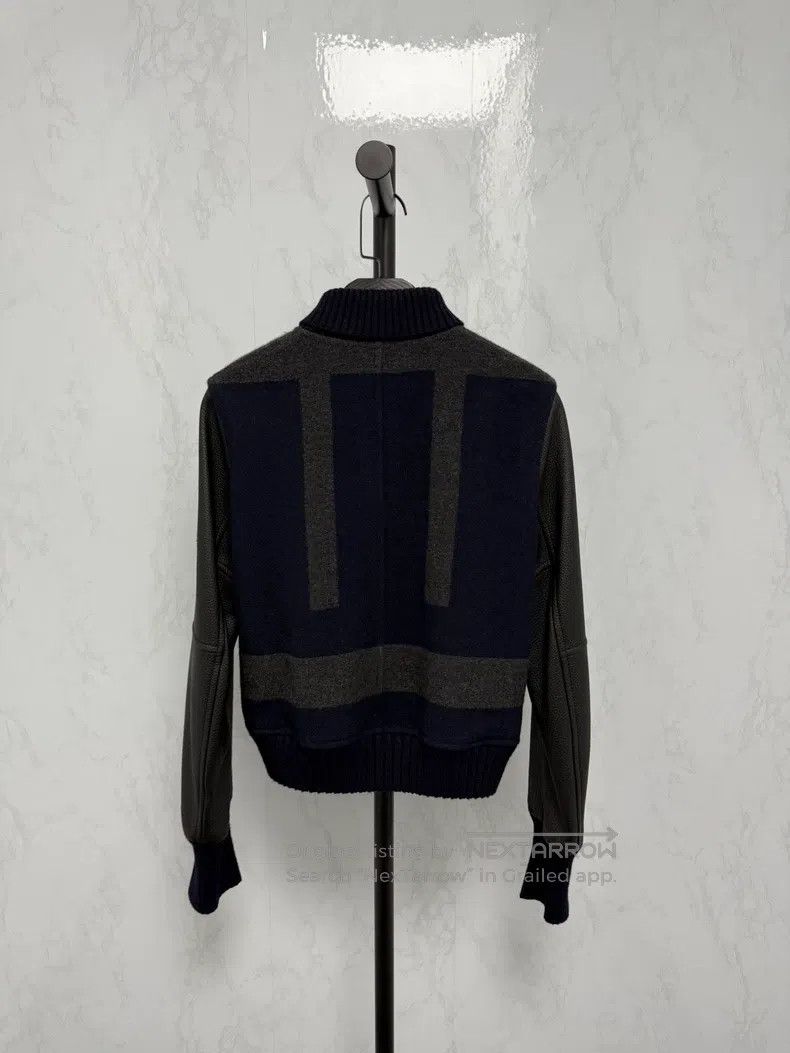 Hermes Hermes Blue-black leather and cashmere flight jacket Size XXS / US 00 / IT 34 - 2 Thumbnail