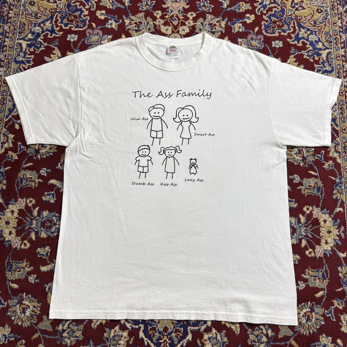 Vintage 2000s The Ass Family Wise Smart Dumb Kiss Lazy funny tee Y2k Size US XL / EU 56 / 4 - 3 Thumbnail