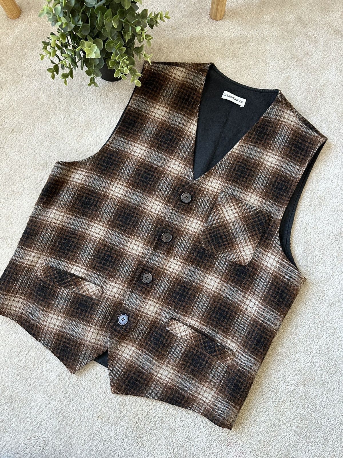 Club Monaco × Designer × Vintage Crazy Vintage 90s Club Monaco Wool Vest Size US M / EU 48-50 / 2 - 1 Thumbnail