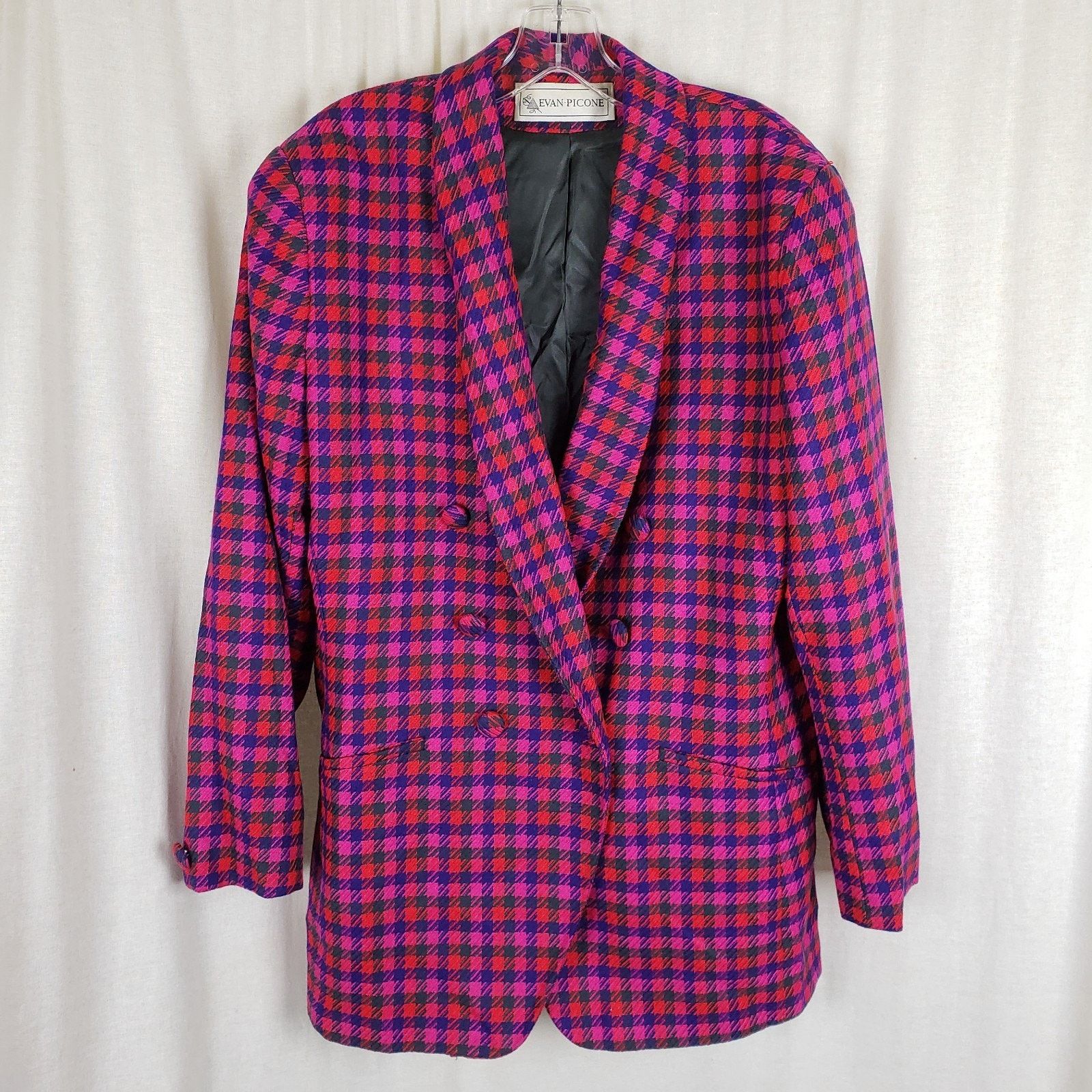 Evan Picone Evan Picone Houndstooth Wool Plaid Blazer Jacket Skirt Suit Size XXL / US 16-18 / IT 52-54 - 2 Thumbnail