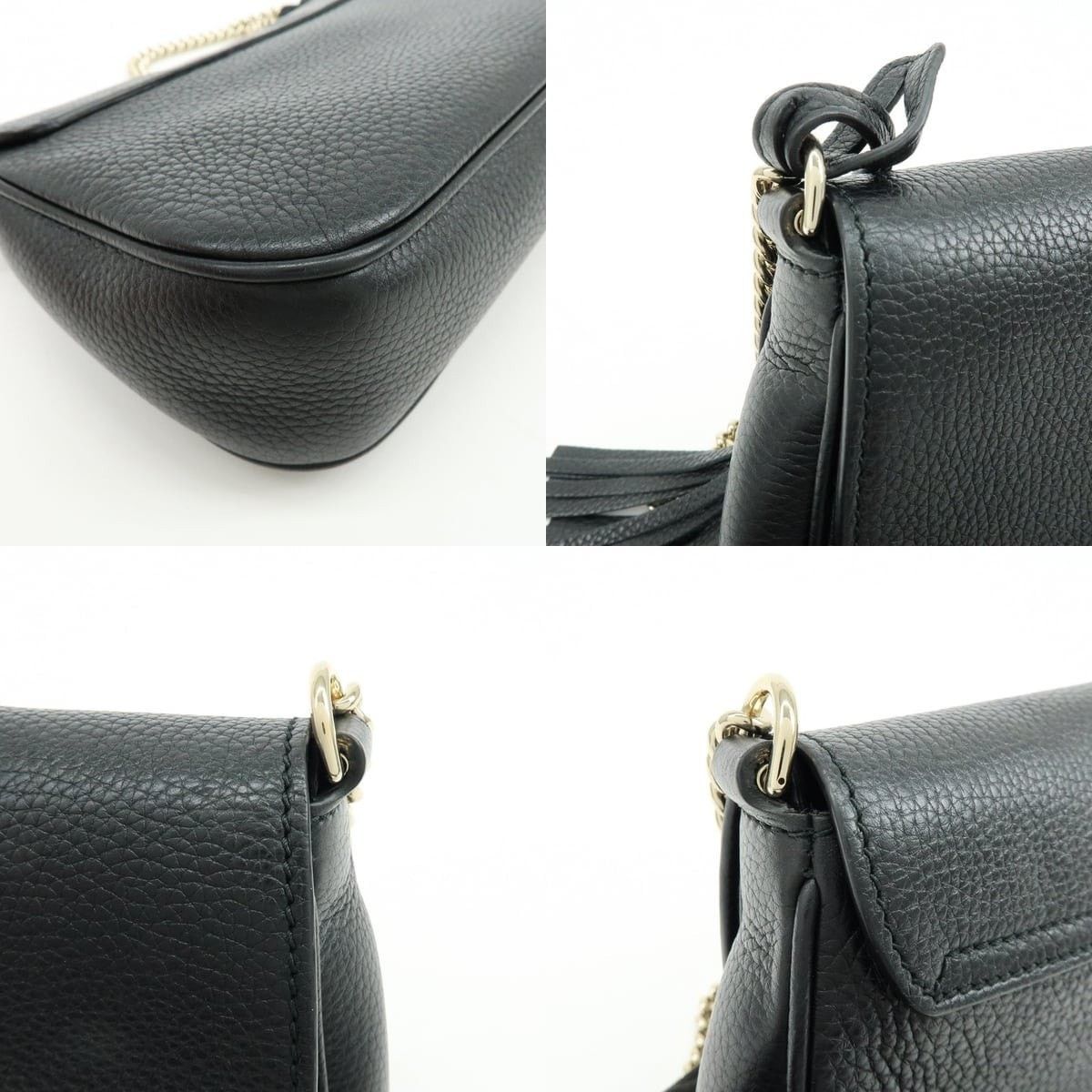 Gucci Gucci Soho Chain Crossbody Bag Leather Black Size ONE SIZE - 5 Thumbnail