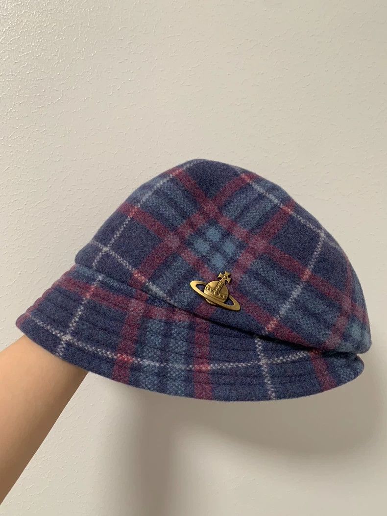 Vivienne Westwood Vivienne Westwood Red checkered hat with metal label and o Size ONE SIZE - 1 Thumbnail