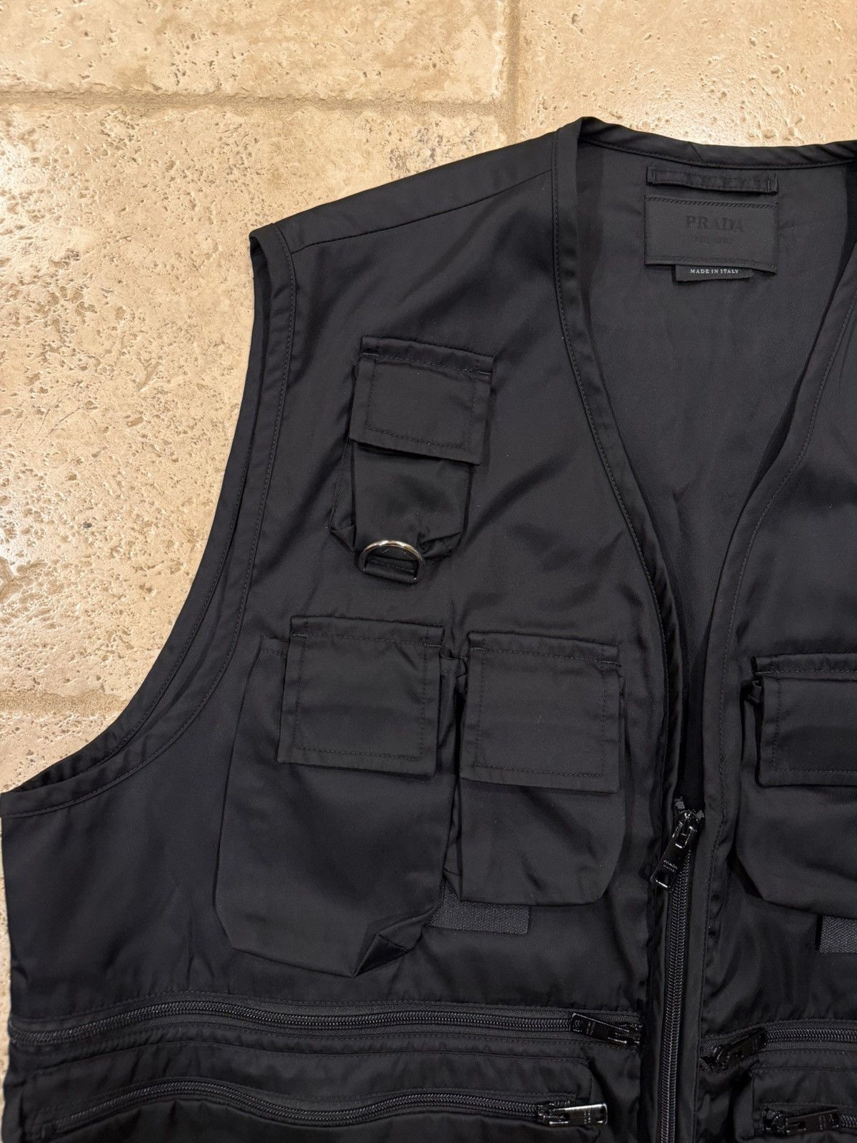 Prada Prada Re-Nylon 2023 Cargo Utility Multi Pocket Black Vest Size US XXL / EU 58 / 5 - 6 Thumbnail