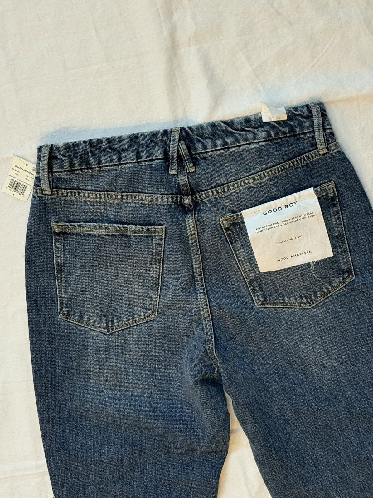 Good American Good Boy Jeans Dark wash, high-rise straight