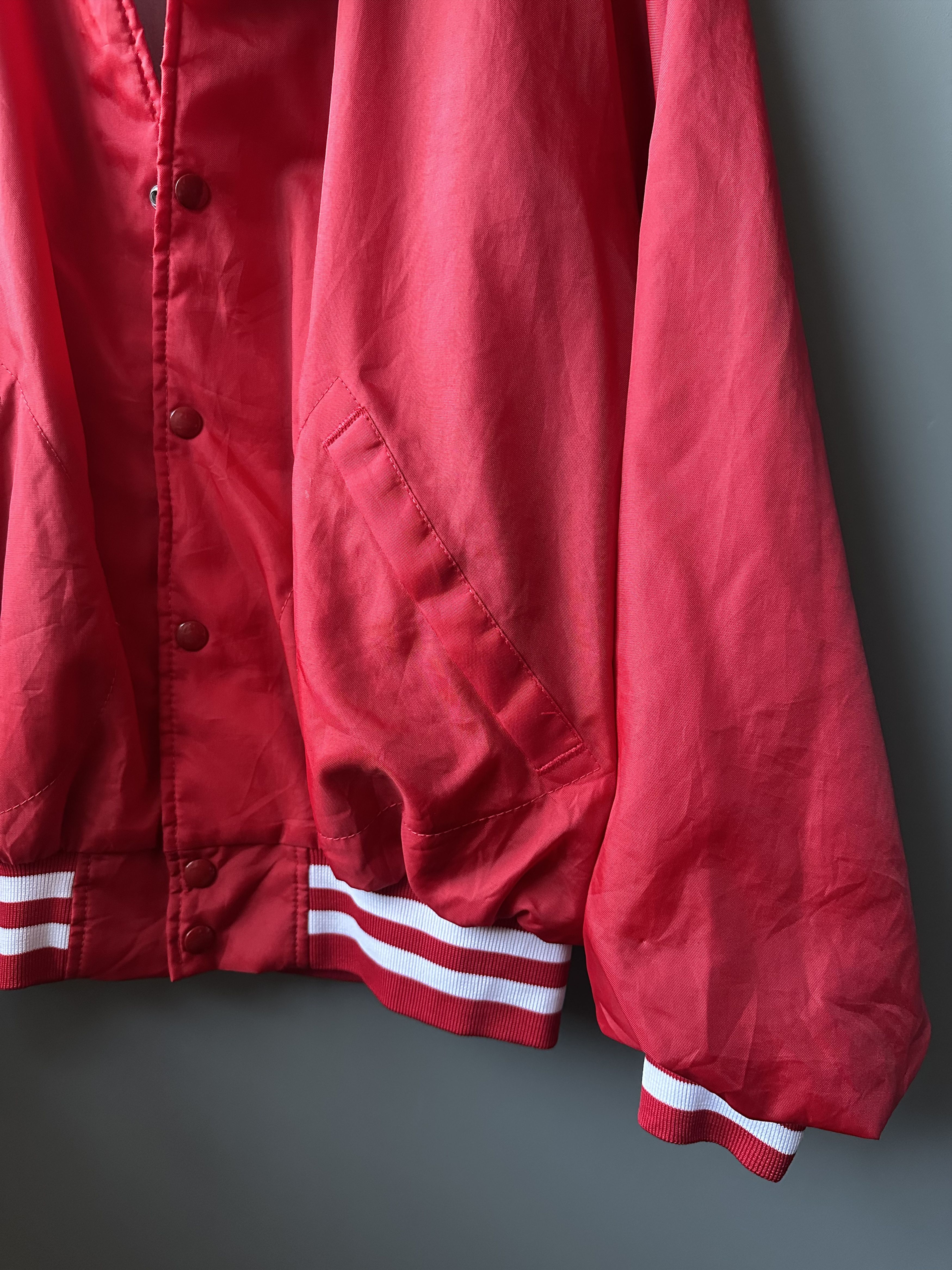 Dunbrooke Vintage Dunbrooke PlaJac Red Nylon Varsity Bomber Jacket USA Size US XL / EU 56 / 4 - 5 Thumbnail