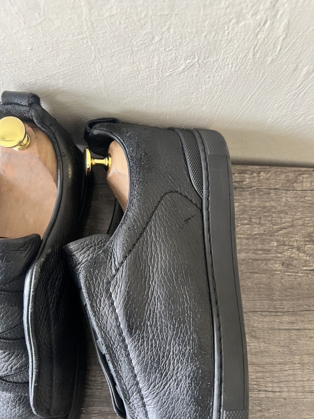 Ermenegildo Zegna ZEGNA TRIPLE STITCH BLACKOUT LOW-TOP SNEAKERS Size US 7.5 / EU 40-41 - 14 Thumbnail