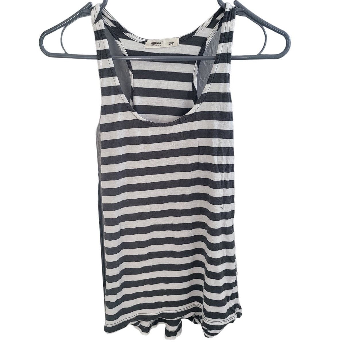 Old Navy Old Navy White and Gray Striped Razorback Tank Top - S Size S / US 4 / IT 40 - 1 Thumbnail