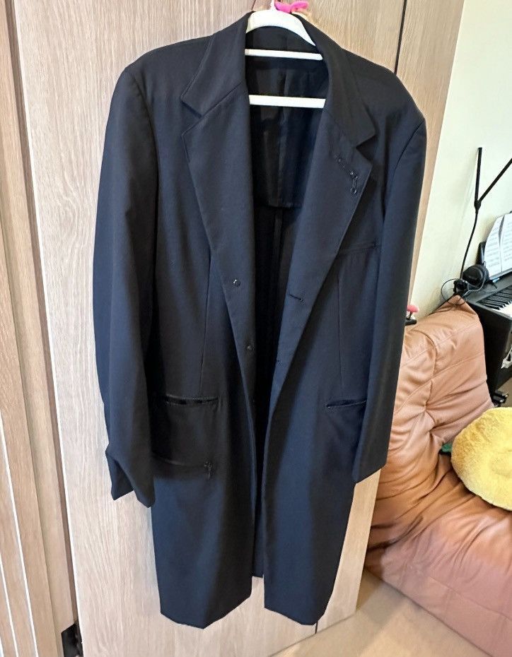ジャケット・アウター Y's Long Coat Y's for men COTTON LYOCELL BROAD LONG JACKET WITH DECORATIVE