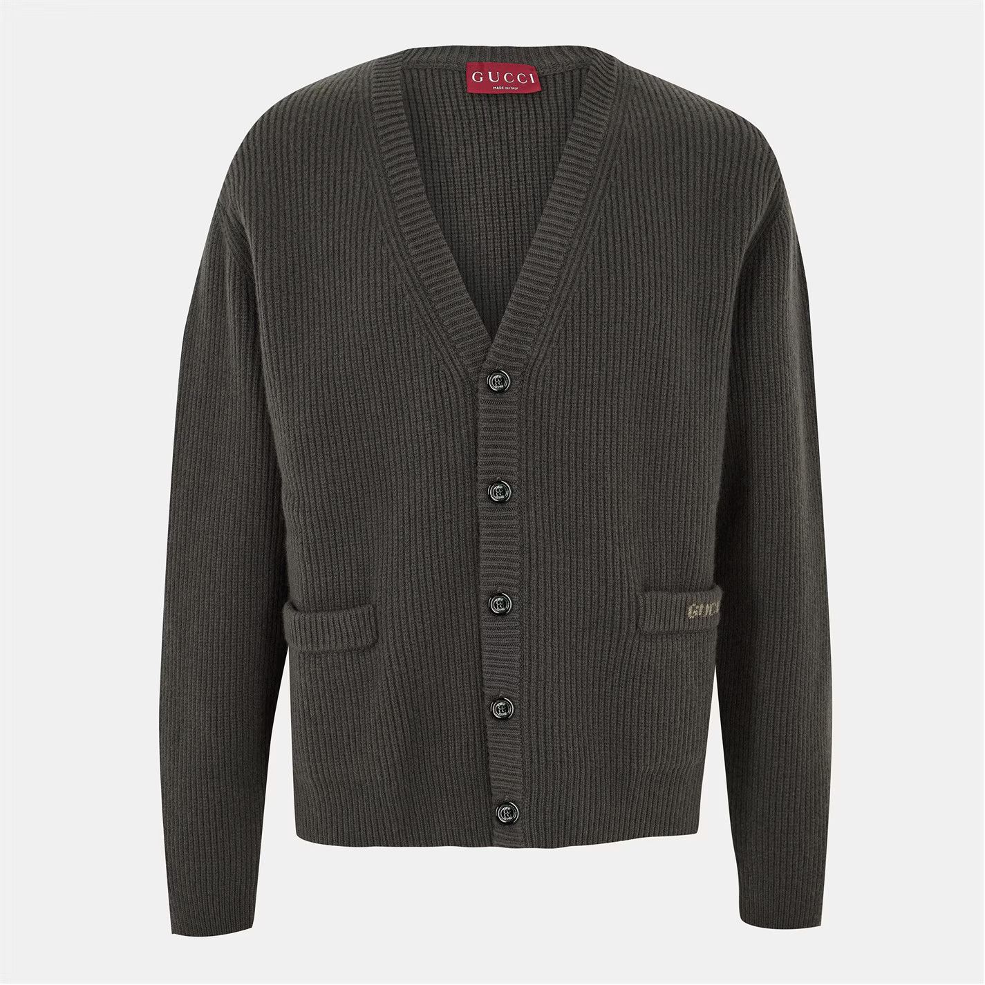 Gucci o1g2r1mq0426 Rib Cardigan in Military Green Size US L / EU 52-54 / 3 - 1 Thumbnail