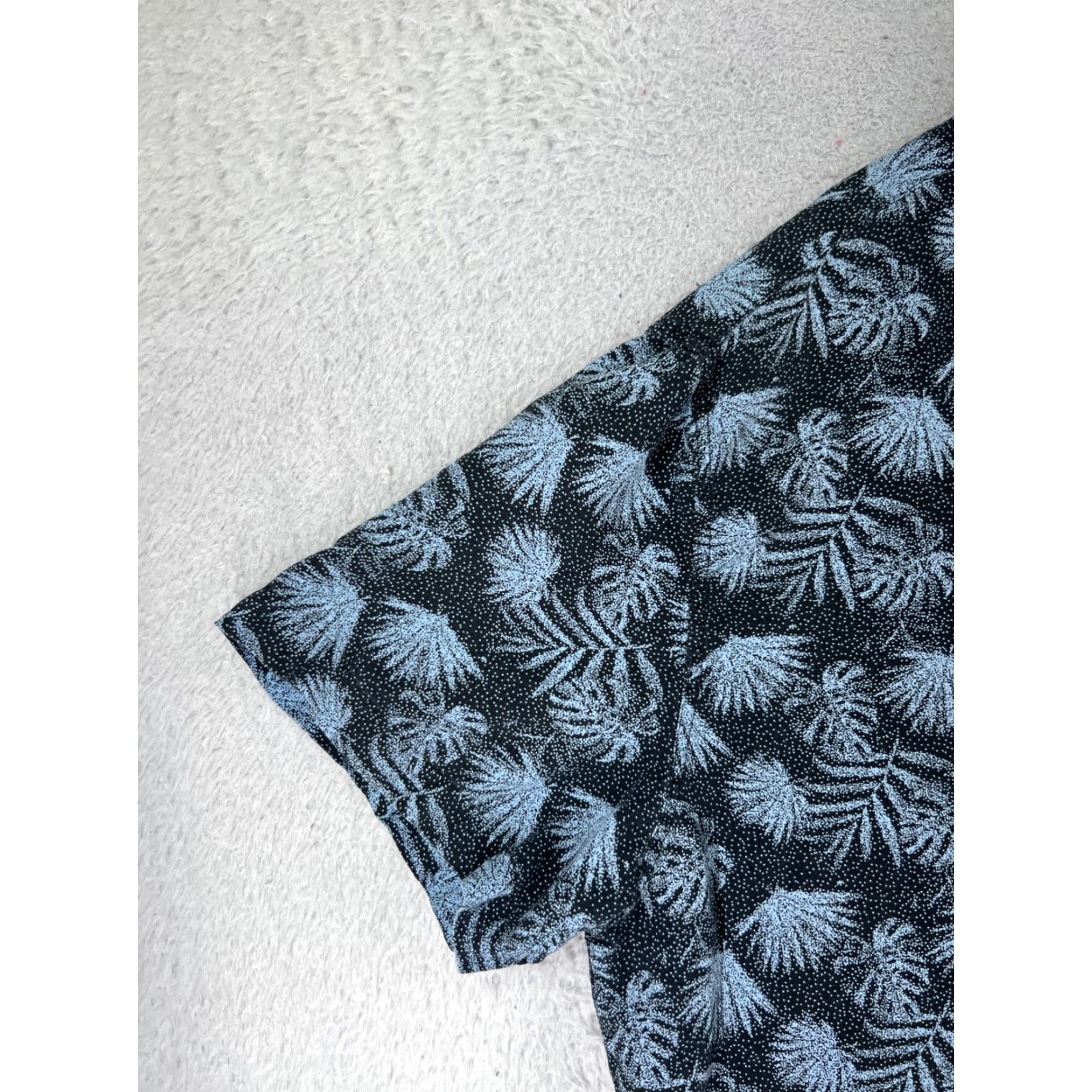 Nat Nast Nat Nast Shirt Mens 2XL Floral Palm Print Silk Button-Up Black Blue Casual Shirt Size US XXL / EU 58 / 5 - 3 Thumbnail