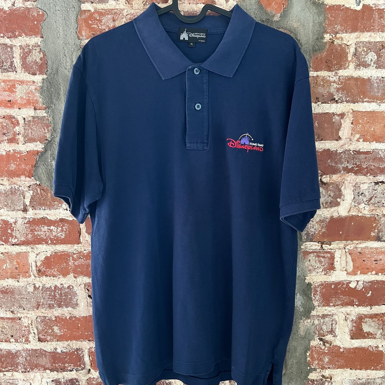 Disney Disneyland Hong Kong Mens Navy Polo Shirt XL 21x26 Size US XL / EU 56 / 4 - 3 Thumbnail