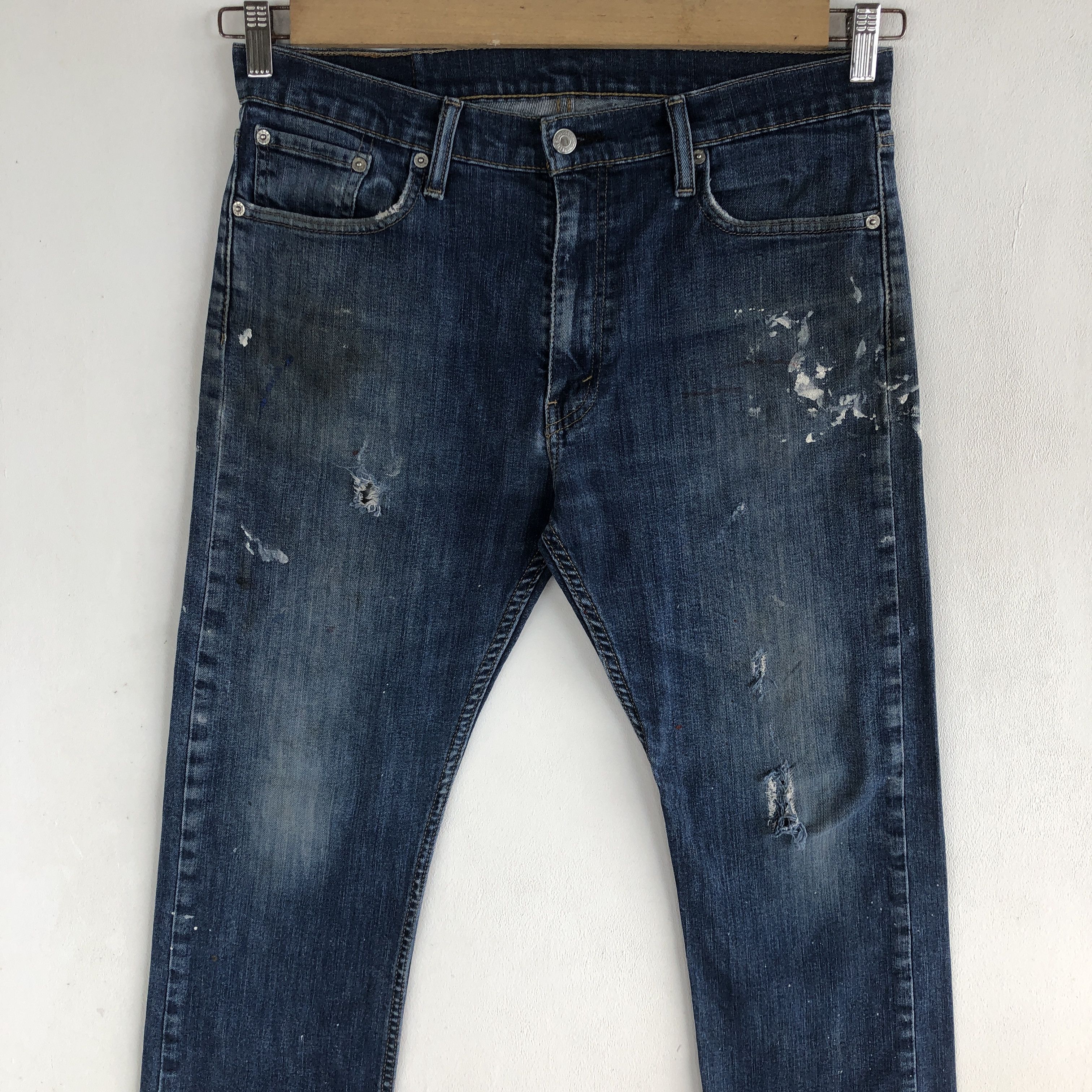 Levi's Vintage Levis 513 Paint Splatter Jeans Levi's Faded Denim Size US 32 / EU 48 - 3 Thumbnail