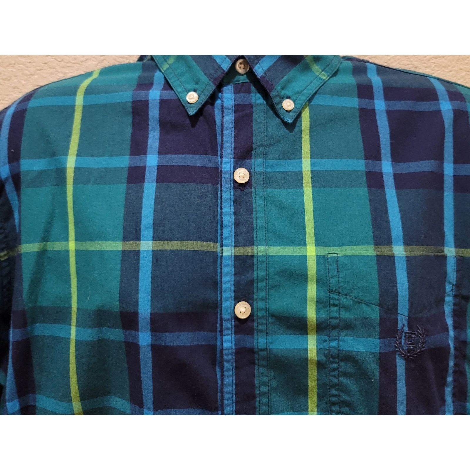 Chaps Chaps Blue Green Plaid Button Up Men's Shirt Large Easy Care Size US L / EU 52-54 / 3 - 2 Thumbnail