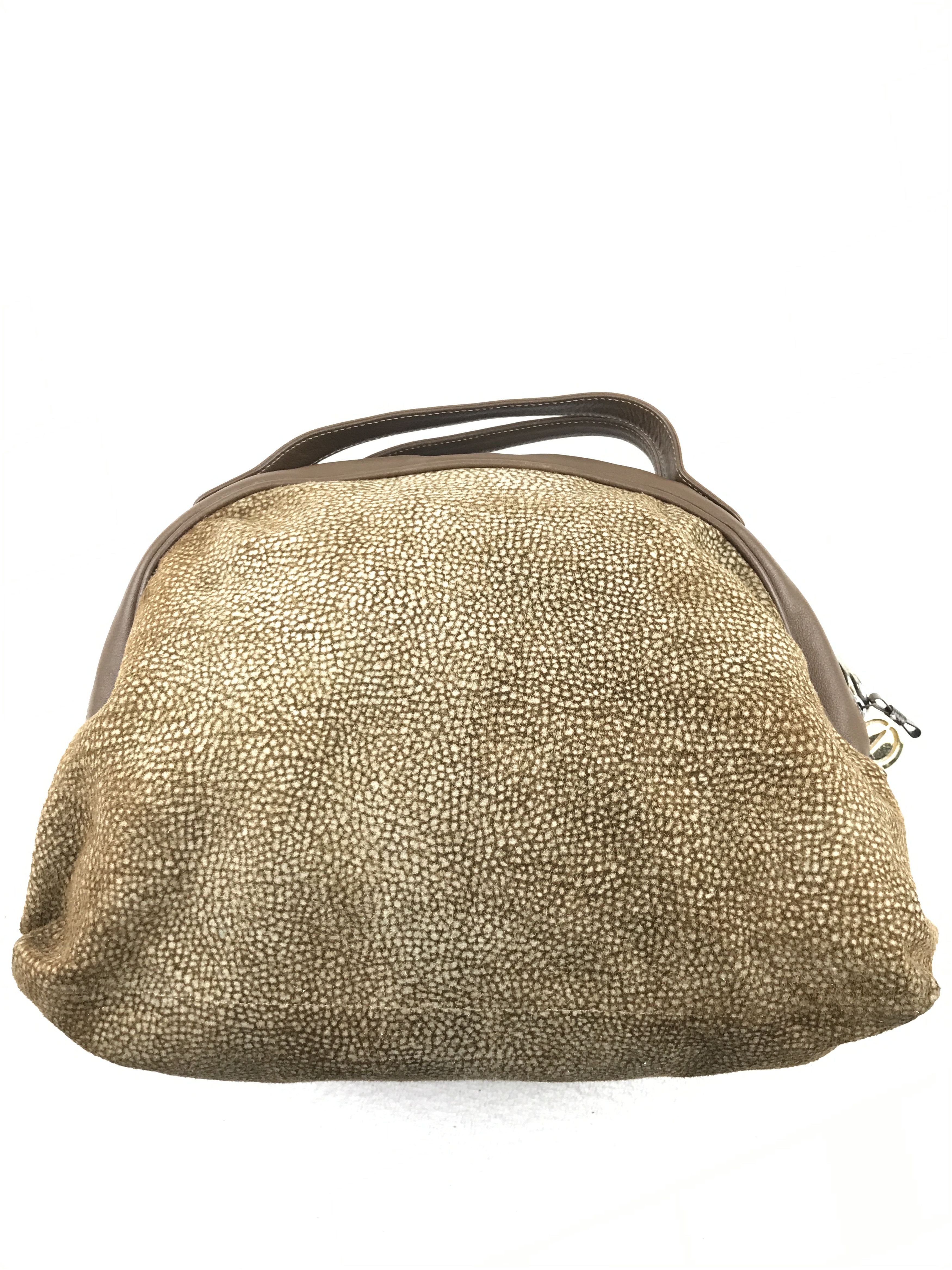 Vintage Borbonese Redwall Quail Suede Leather Handbag