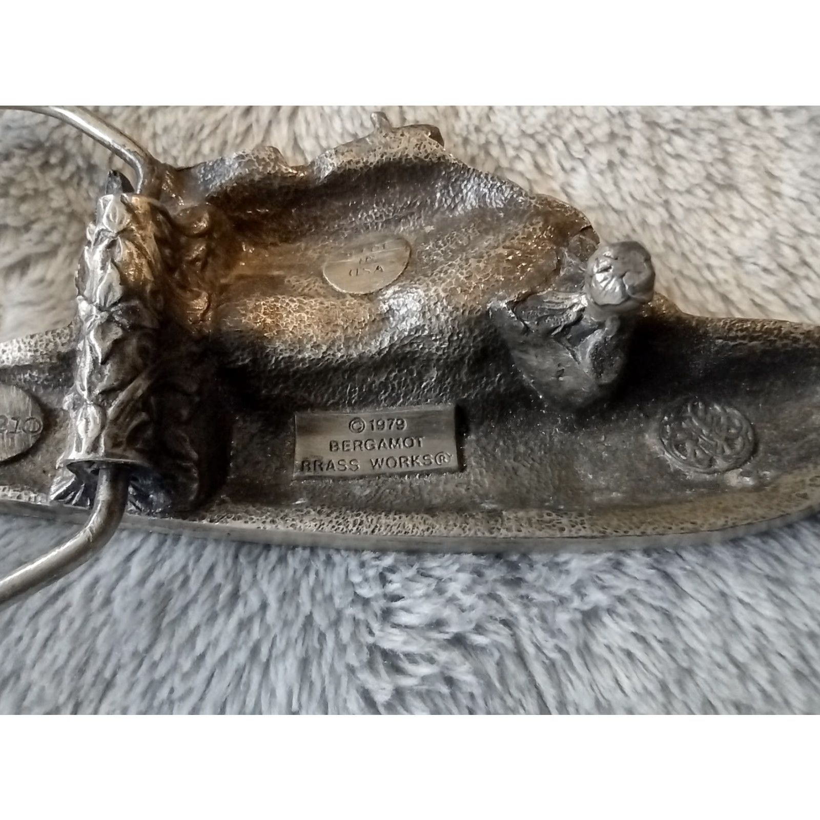 Vintage VINTAGE Bergamot Brass Works Yacht Belt Buckle 1979 Boat Sailing Cruise Silver 1970s Ships Leather Gift Size ONE SIZE - 3 Thumbnail