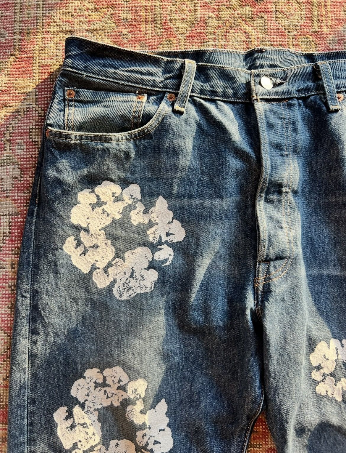 DENIM TEARS × Levi's Denim Tears x Levis Cotton Wreath Jeans Dark Wash Size US 36 / EU 52 - 2 Thumbnail