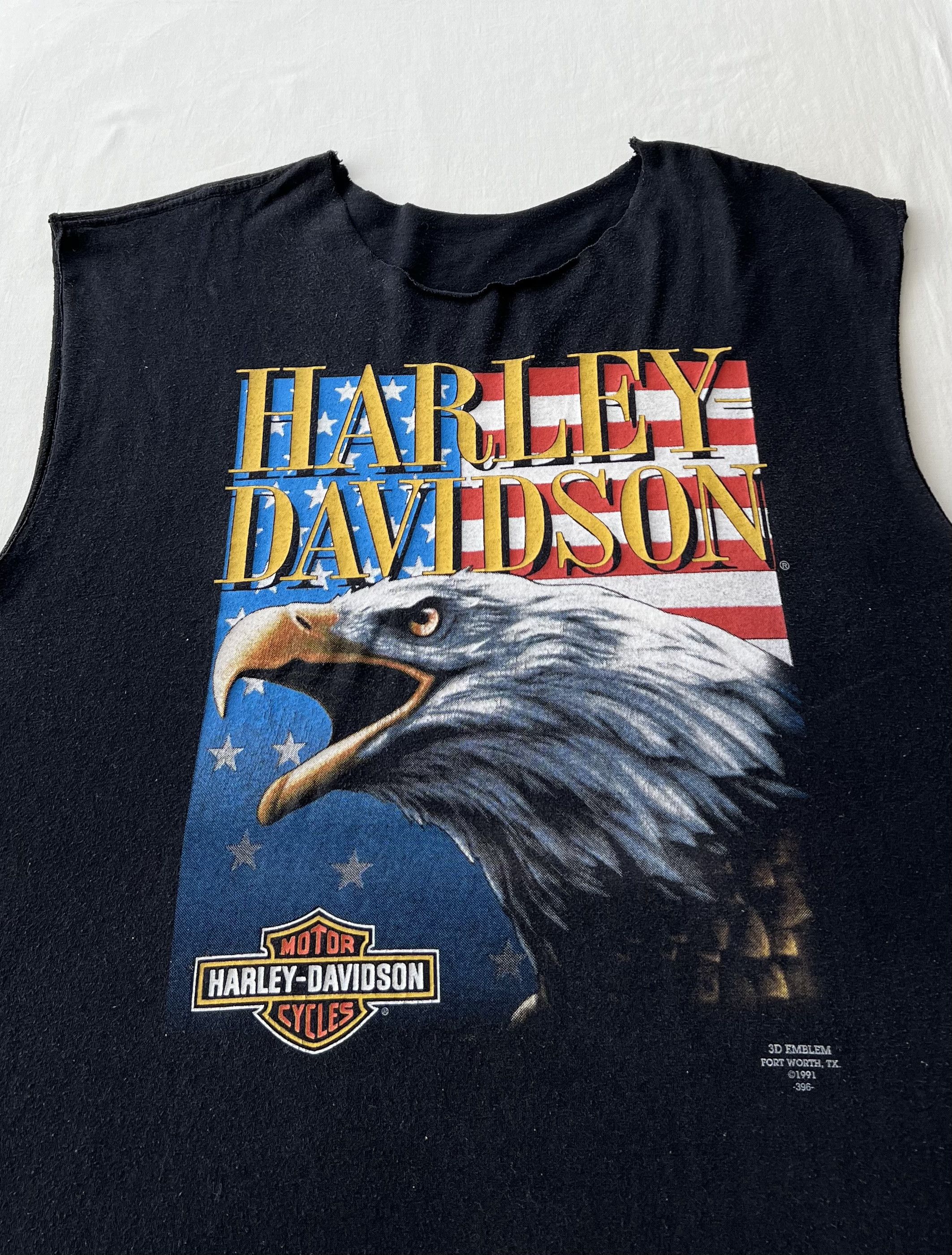Harley Davidson Vintage 1991 3D Emblem Harley Davidson Eagle USA Tank Top Size US L / EU 52-54 / 3 - 3 Thumbnail