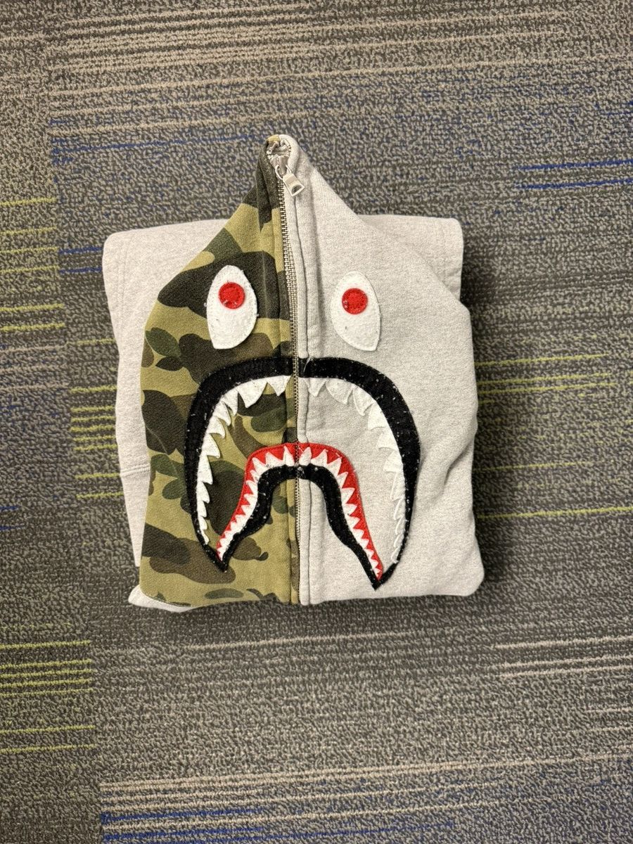 Bape BAPE Grey 1st Camo ABC Split Sleeve Chenille WGM Zip Up Size US L / EU 52-54 / 3 - 3 Thumbnail