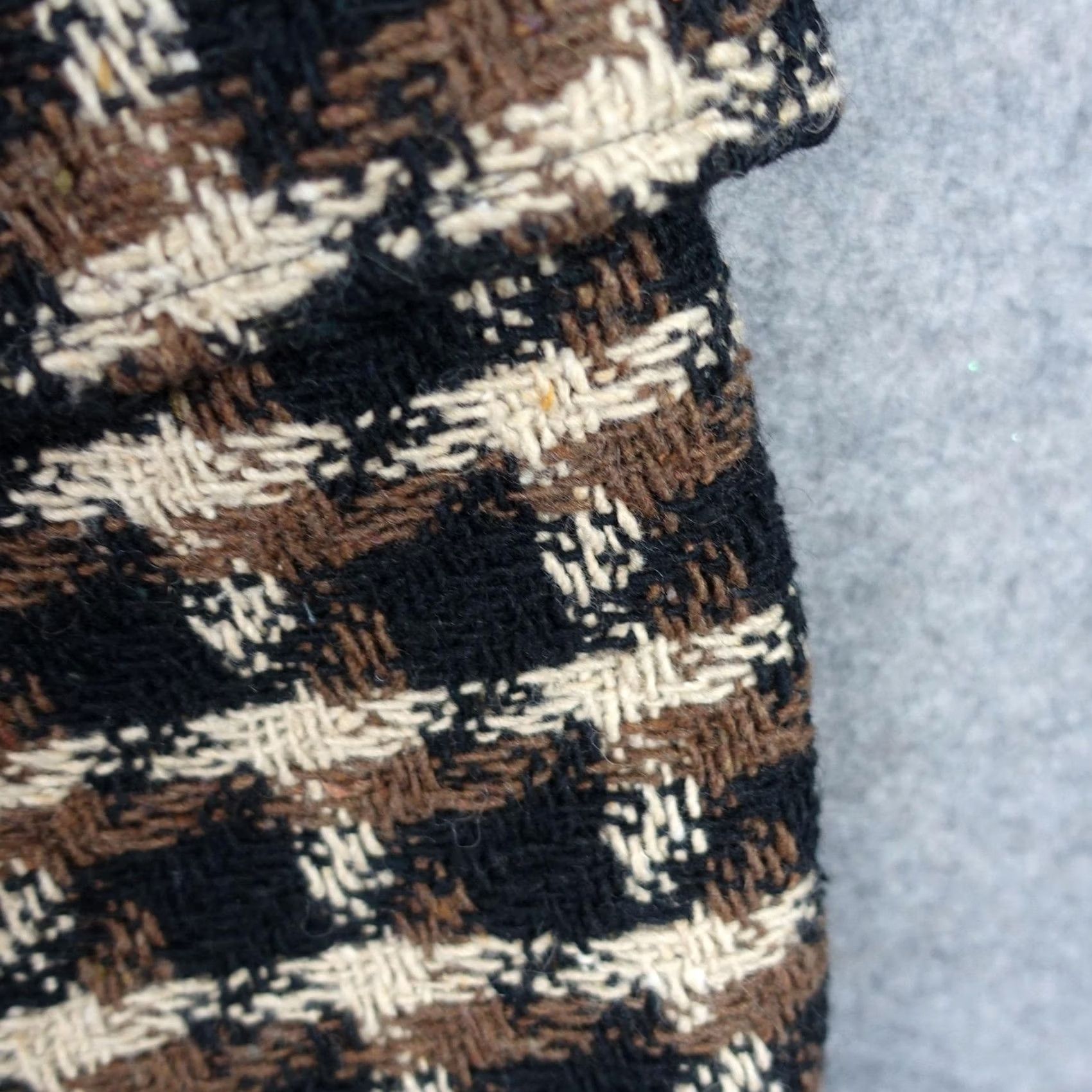 Old Navy VINTAGE Old Navy Coat Womens L Black Tweed Pea Coat Wool Blend Houndstooth Mid-Length Pockets Button Collared Lined Size L / US 10 / IT 46 - 6 Thumbnail