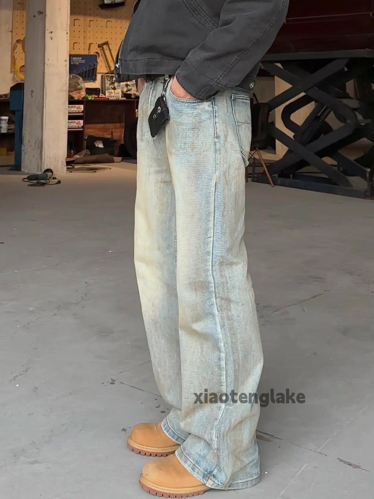 Jean × Vintage washed faded loose baggy stain rusty stain jeans Size US 32 / EU 48 - 6 Thumbnail