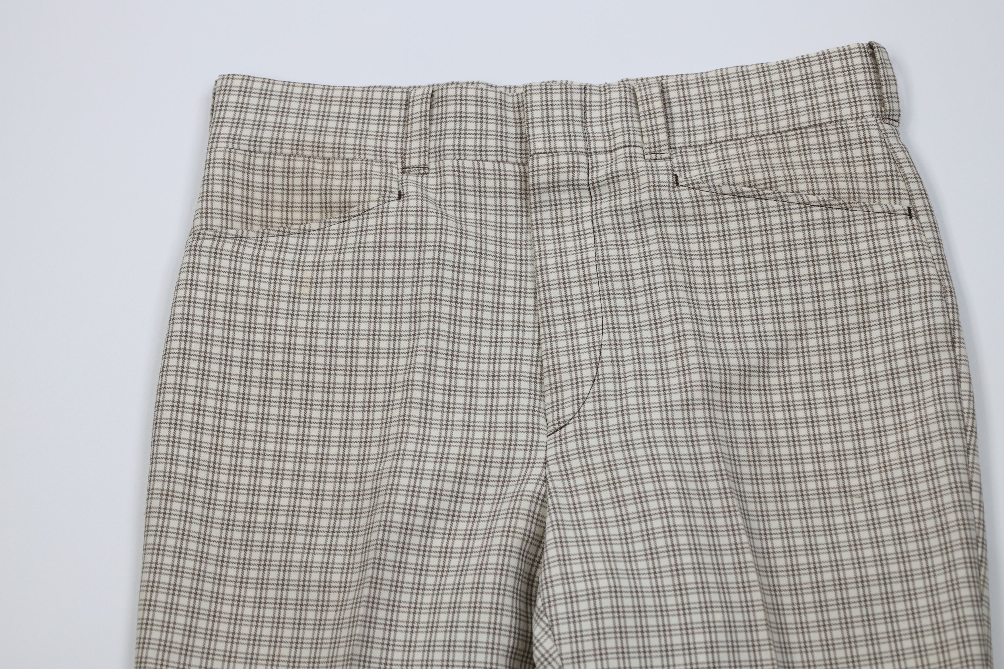 Vintage Vintage 70s Streetwear Flared Wide Leg Chino Pants Plaid USA Size US 36 / EU 52 - 2 Thumbnail