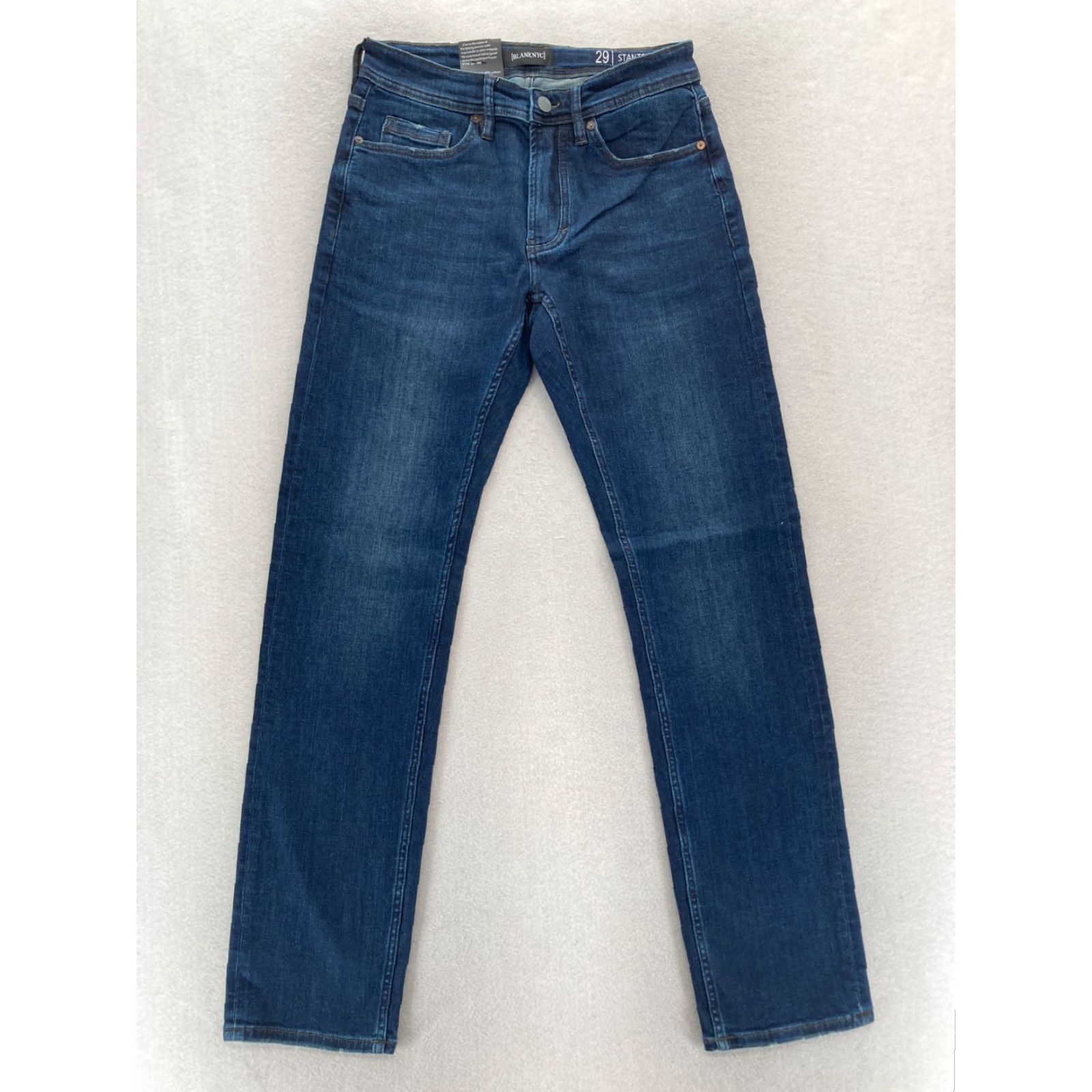 Vintage BLANKNYC Stanton Straight Fit Jeans Mens 29x32 Dark Wash Blue Stretch Denim NWT Size US 29 - 2 Thumbnail
