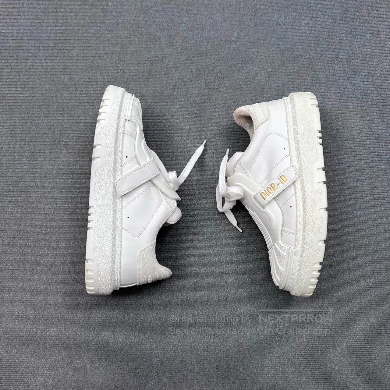 Dior DIOR ID White Low-Top Gold Logo Sneakers. Size US 6 / IT 36 - 4 Thumbnail